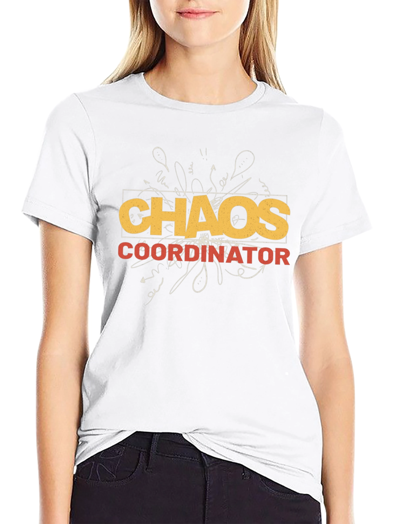 Black Chaos Coordinator Graphic Tee -  Novelty Men's T-Shirt view 9