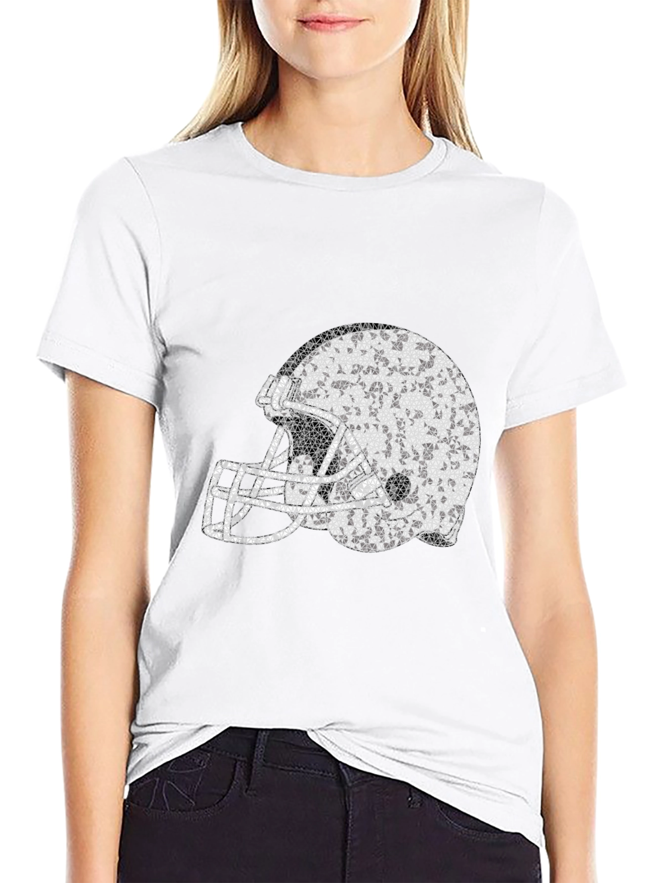 Black Football Helmet Graphic Tee - Black T-Shirt view 9