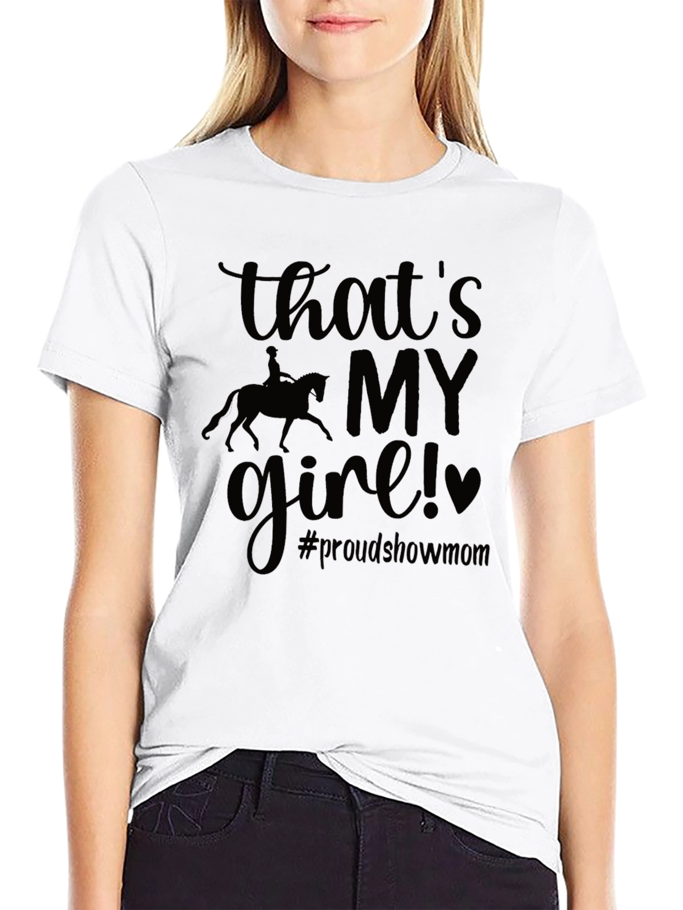 Proud Show Mom T-Shirt - Equestrian Riding Design - 9
