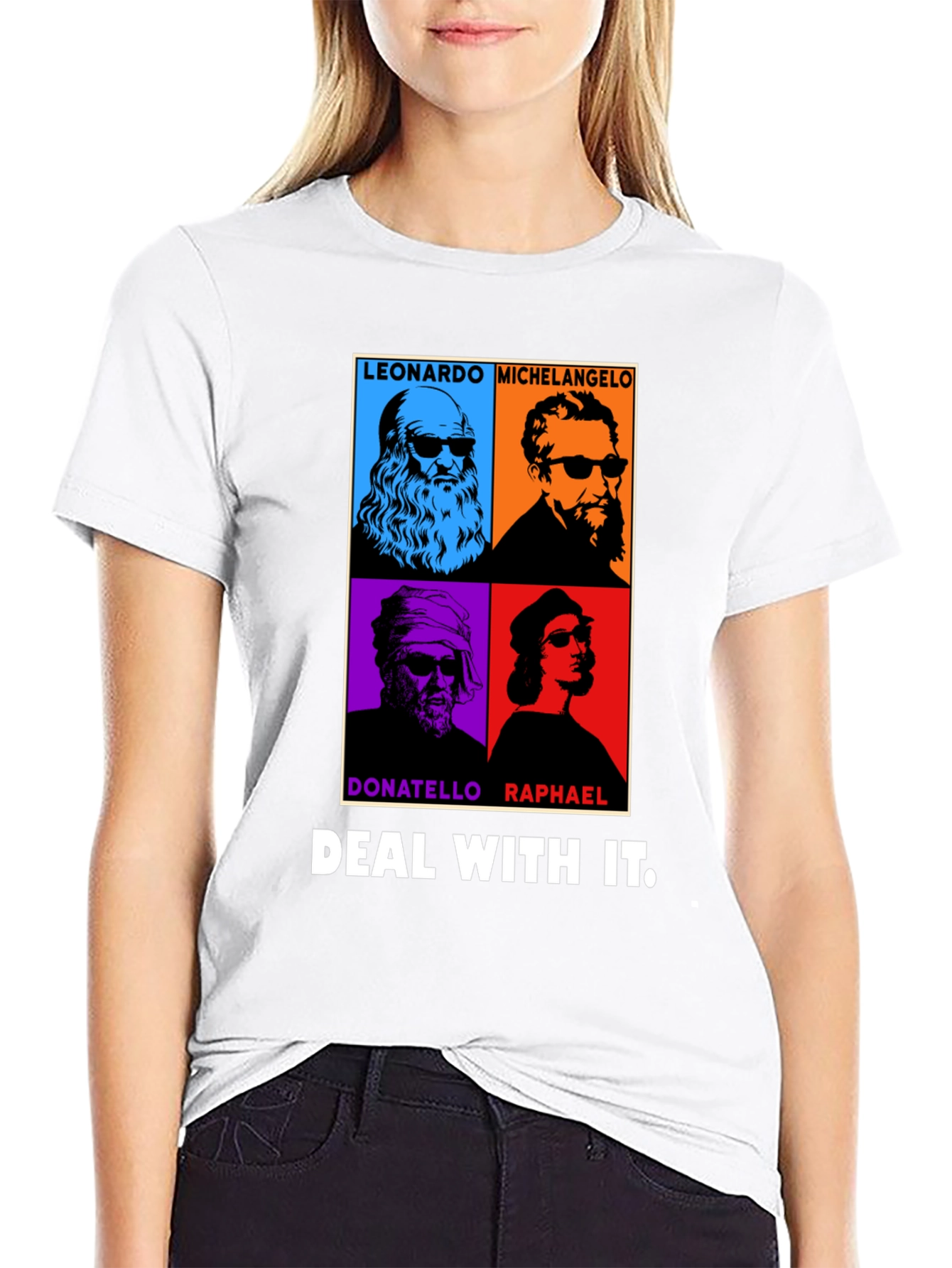 Black Deal With It Artist Tee - Leonardo, Michelangelo, Donatello, Raphael view 9