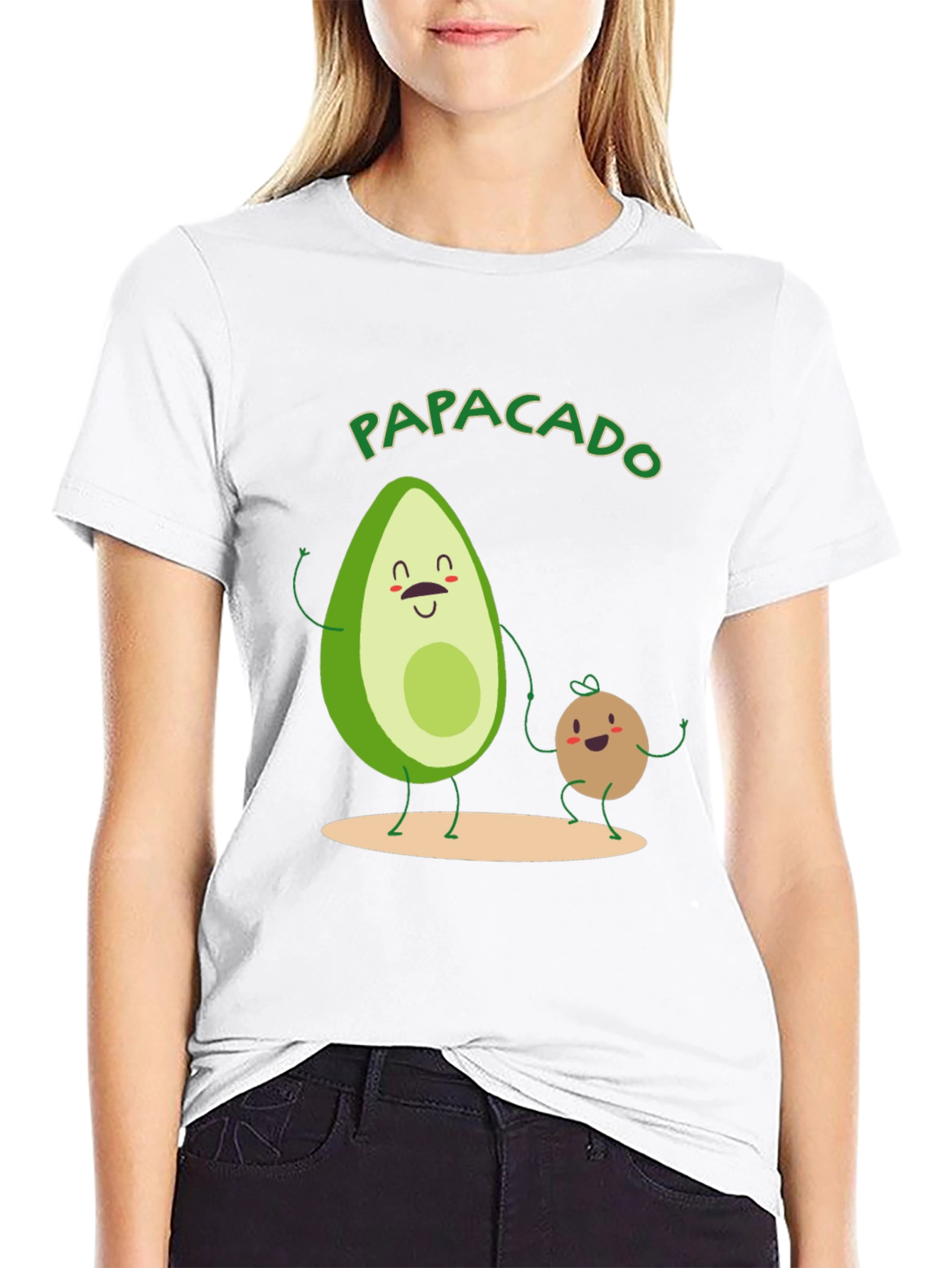 Black Papacado Men's T-Shirt - Avocado Dad Father's Day Tee view 9
