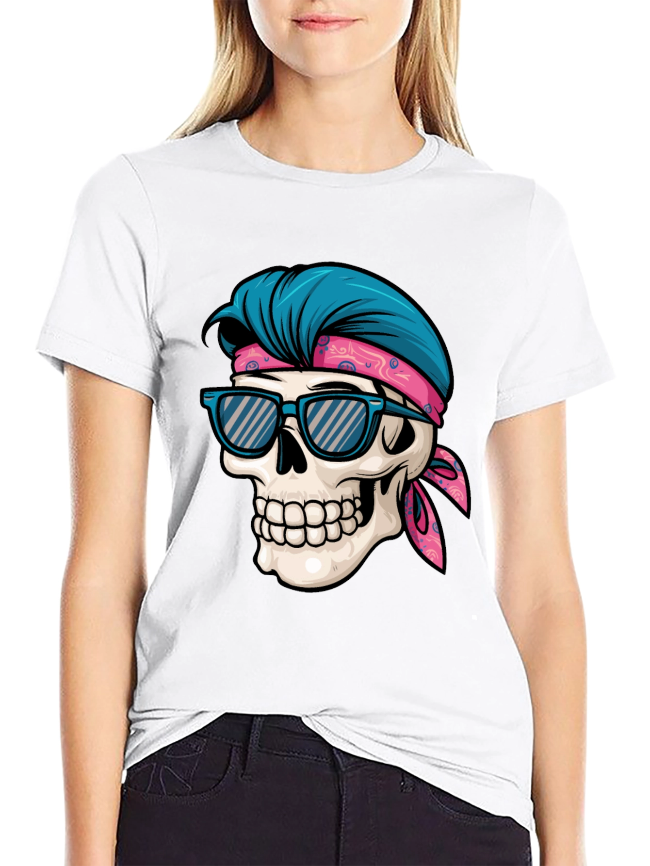 Black Skull Graphic Tee: Cool Summer Vibes view 9