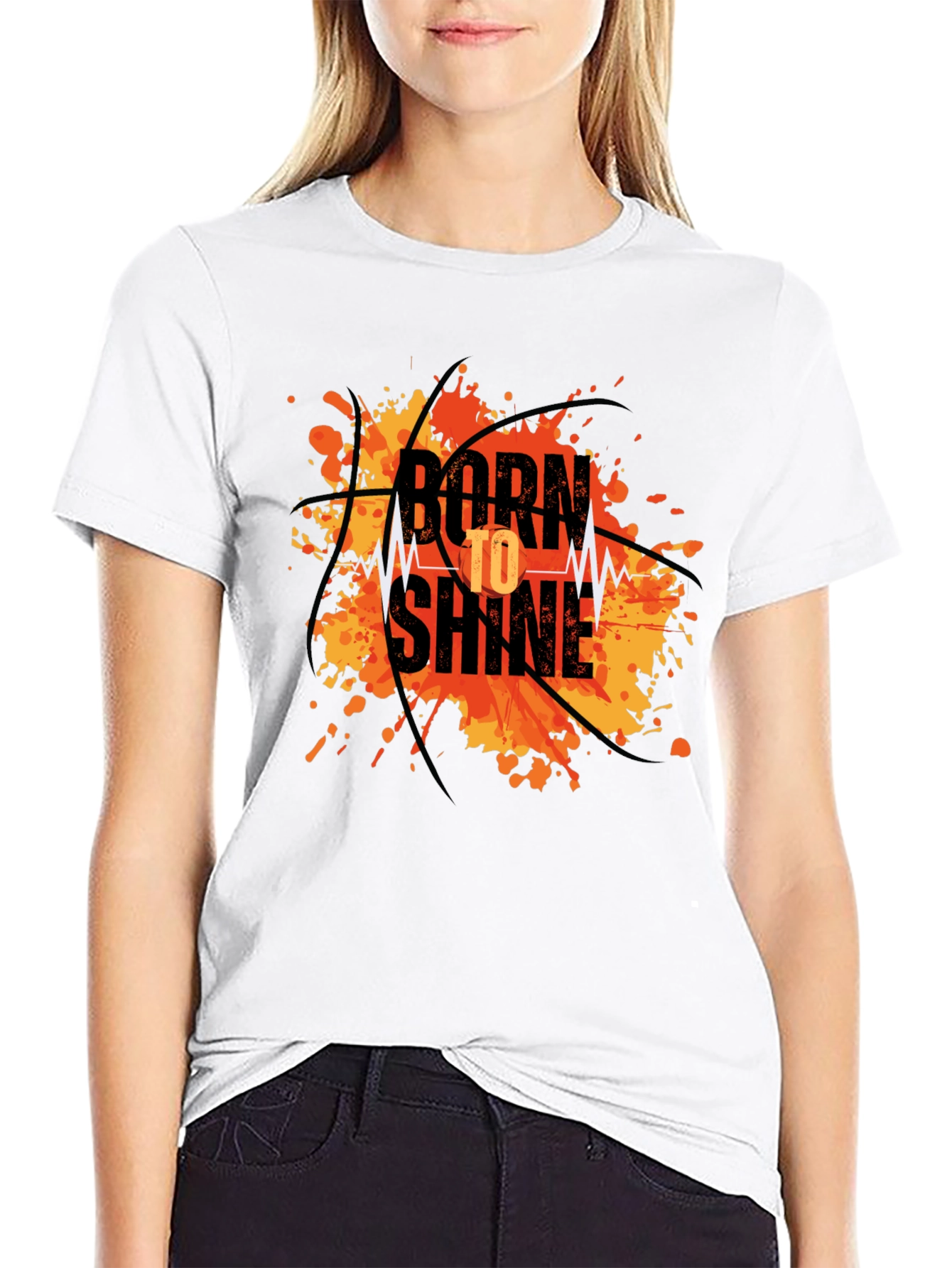 Black Born to Shine Basketball Graphic Tee view 9