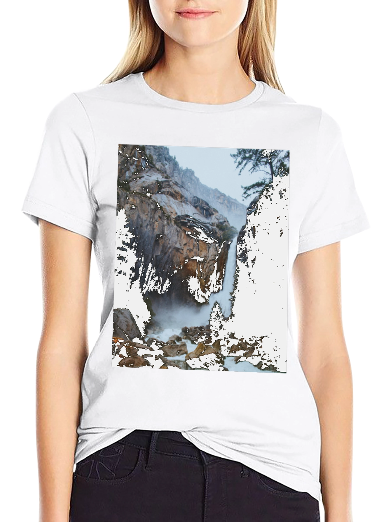 Black Waterfall Graphic Tee - Nature Lover's Apparel view 9