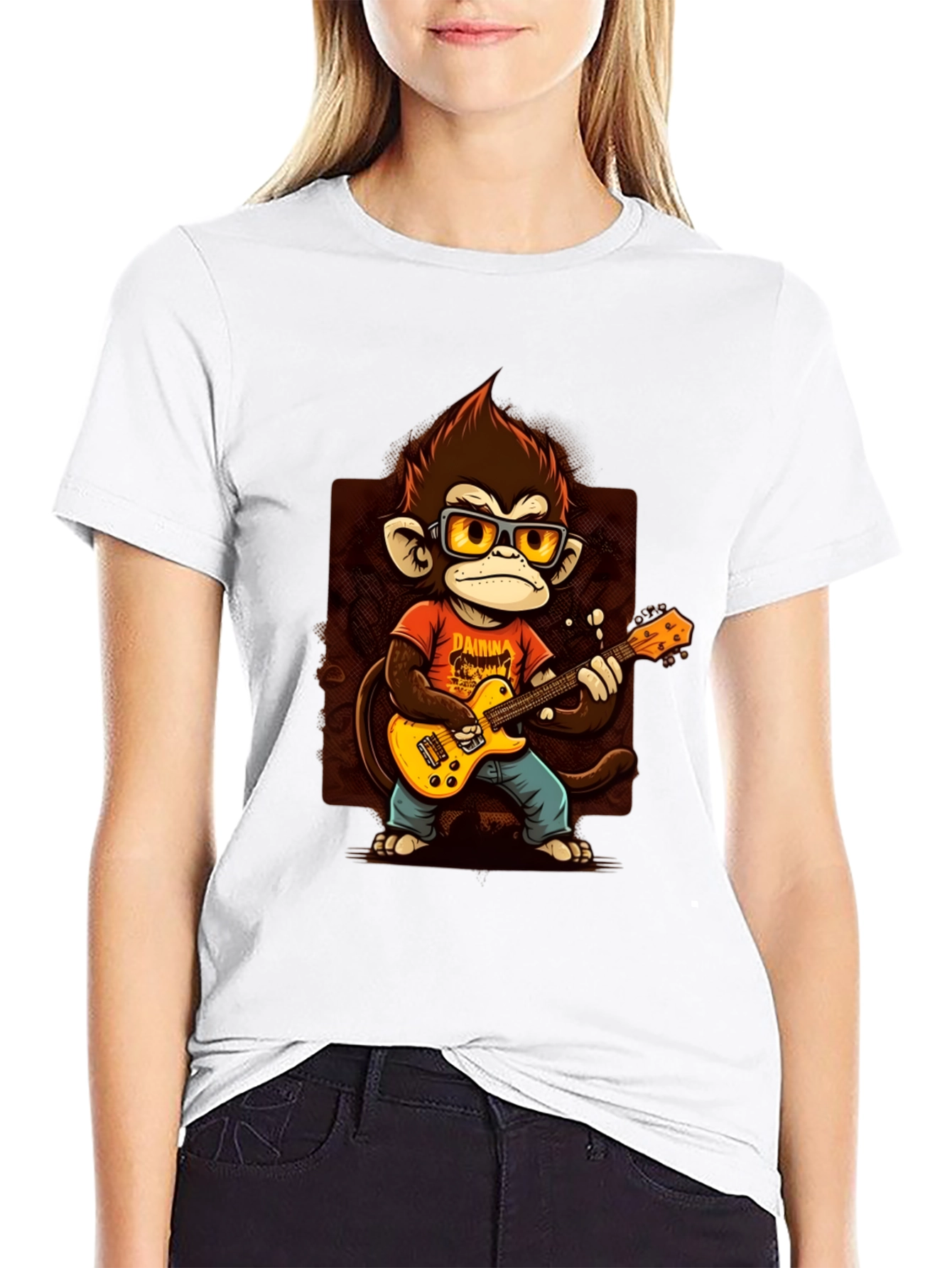 Black Monkey Guitarist T-Shirt - Rock On! view 9