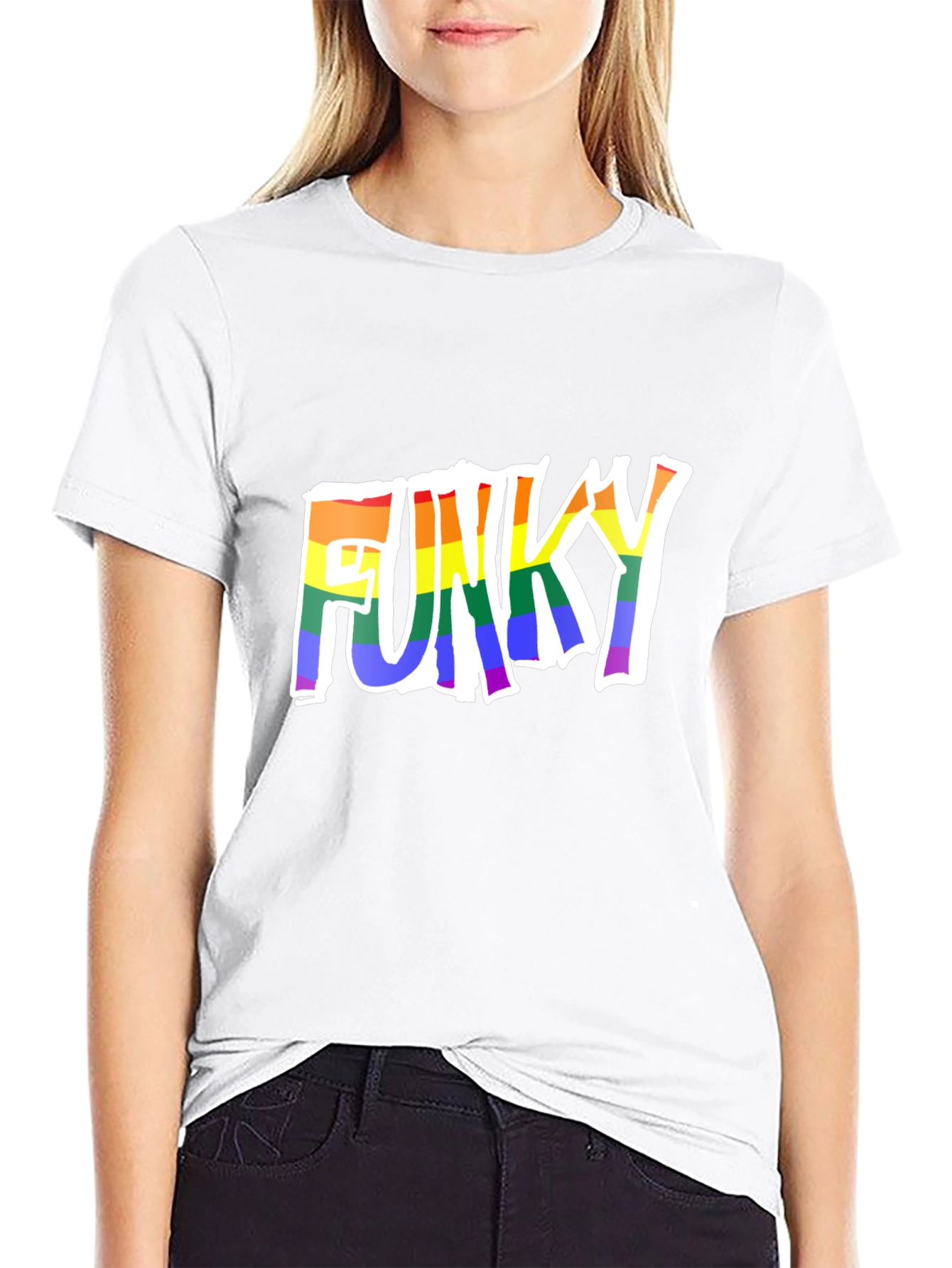Black Funky Rainbow Pride T-Shirt view 9