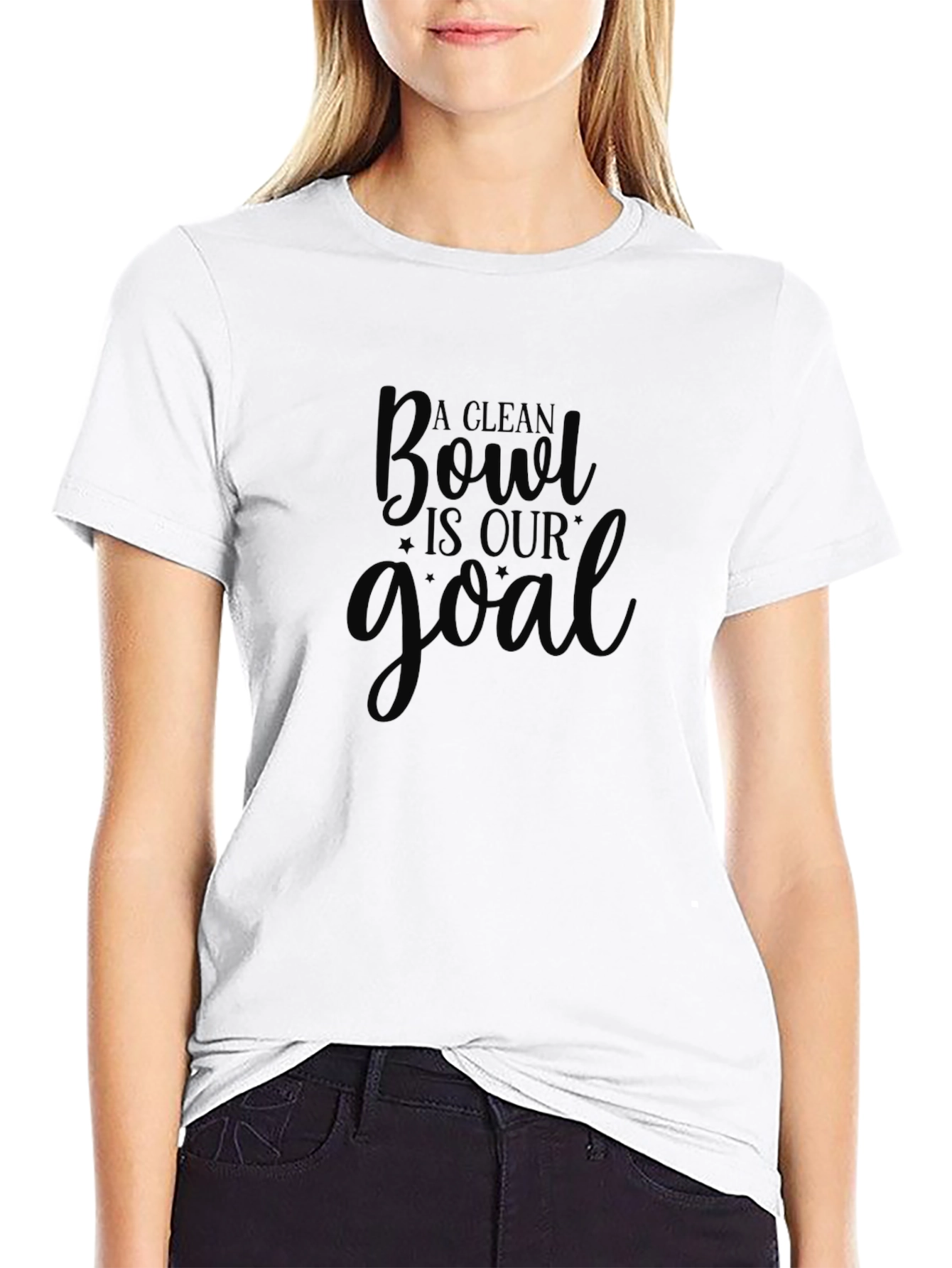 Black Funny "A Clean Bowl Is Our Goal" Black T-Shirt view 9