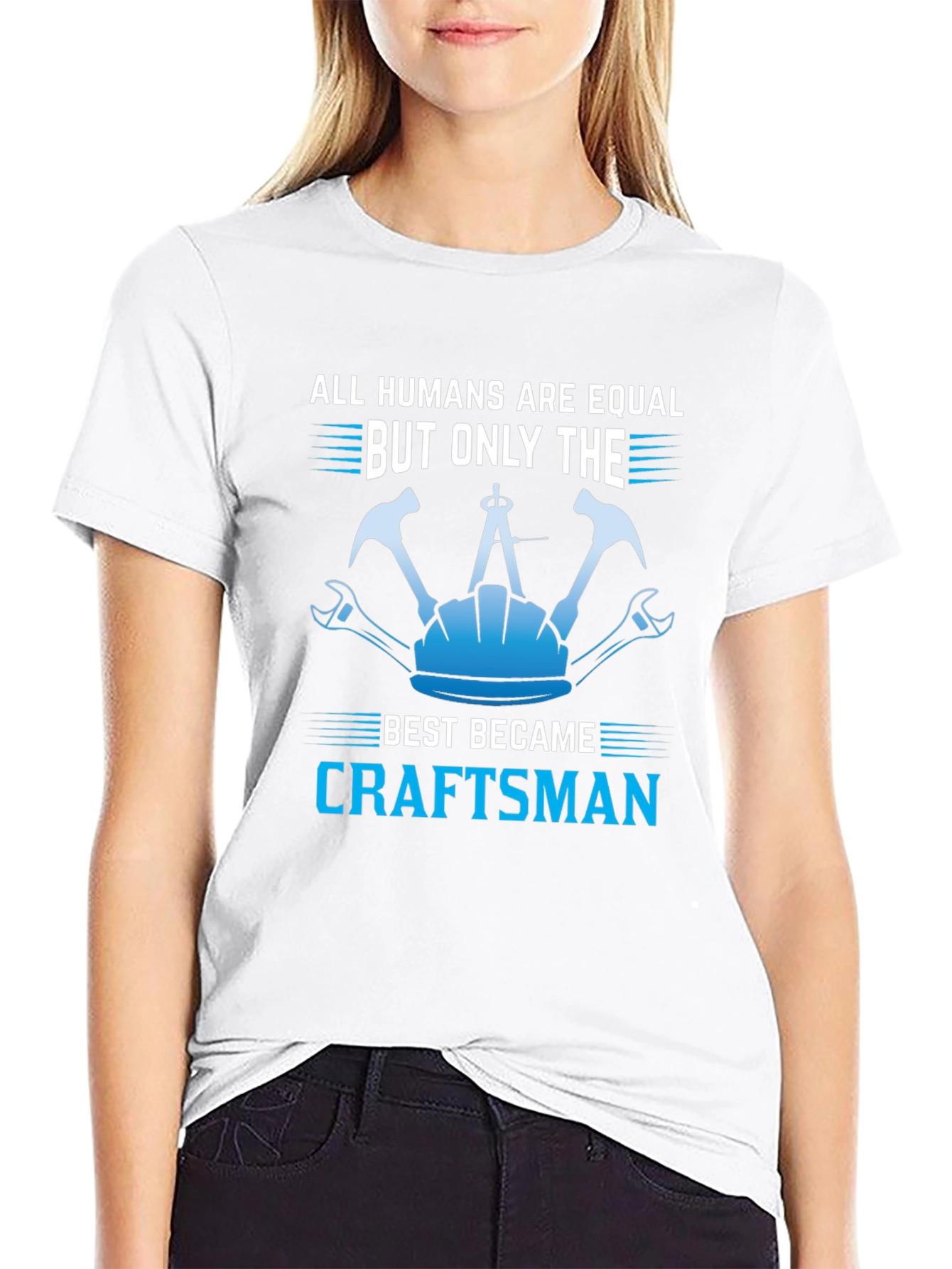 Black Craftsman T-Shirt - All Humans Are Equal Design view 9
