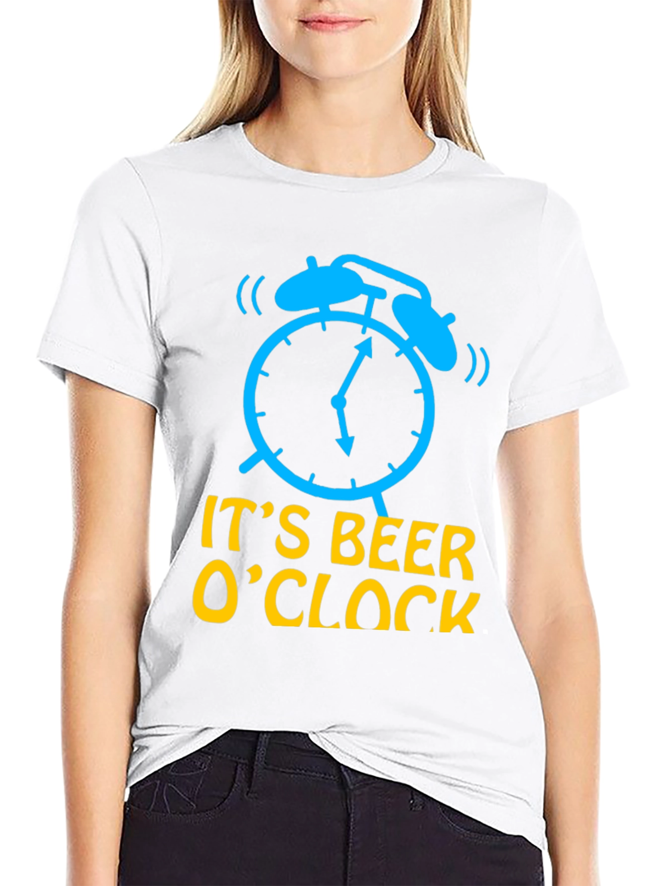 Black It's Beer O'Clock Men's Black T-Shirt view 9