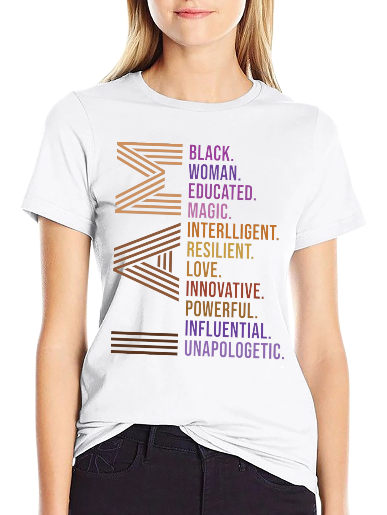 Black Empowered Black Woman Graphic T-Shirt view 9