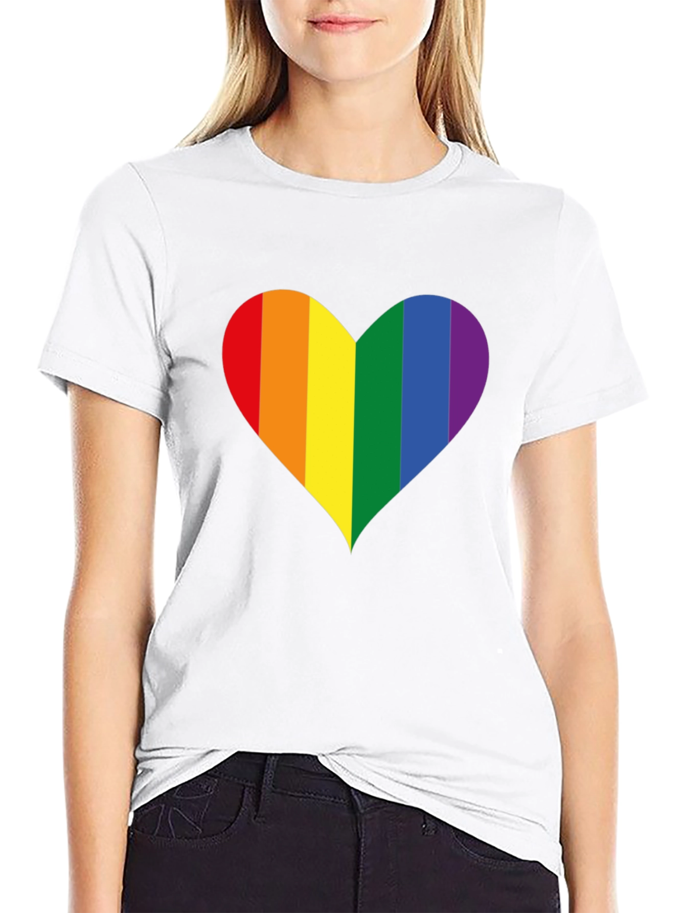 Black Pride Heart Graphic Tee - Black Cotton Blend view 9