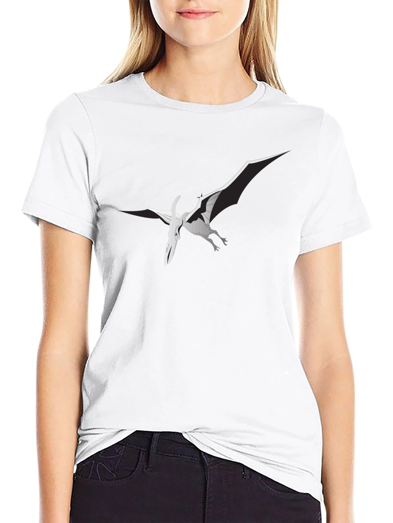 Black Pterodactyl Graphic Tee - Stylish Black T-Shirt view 9