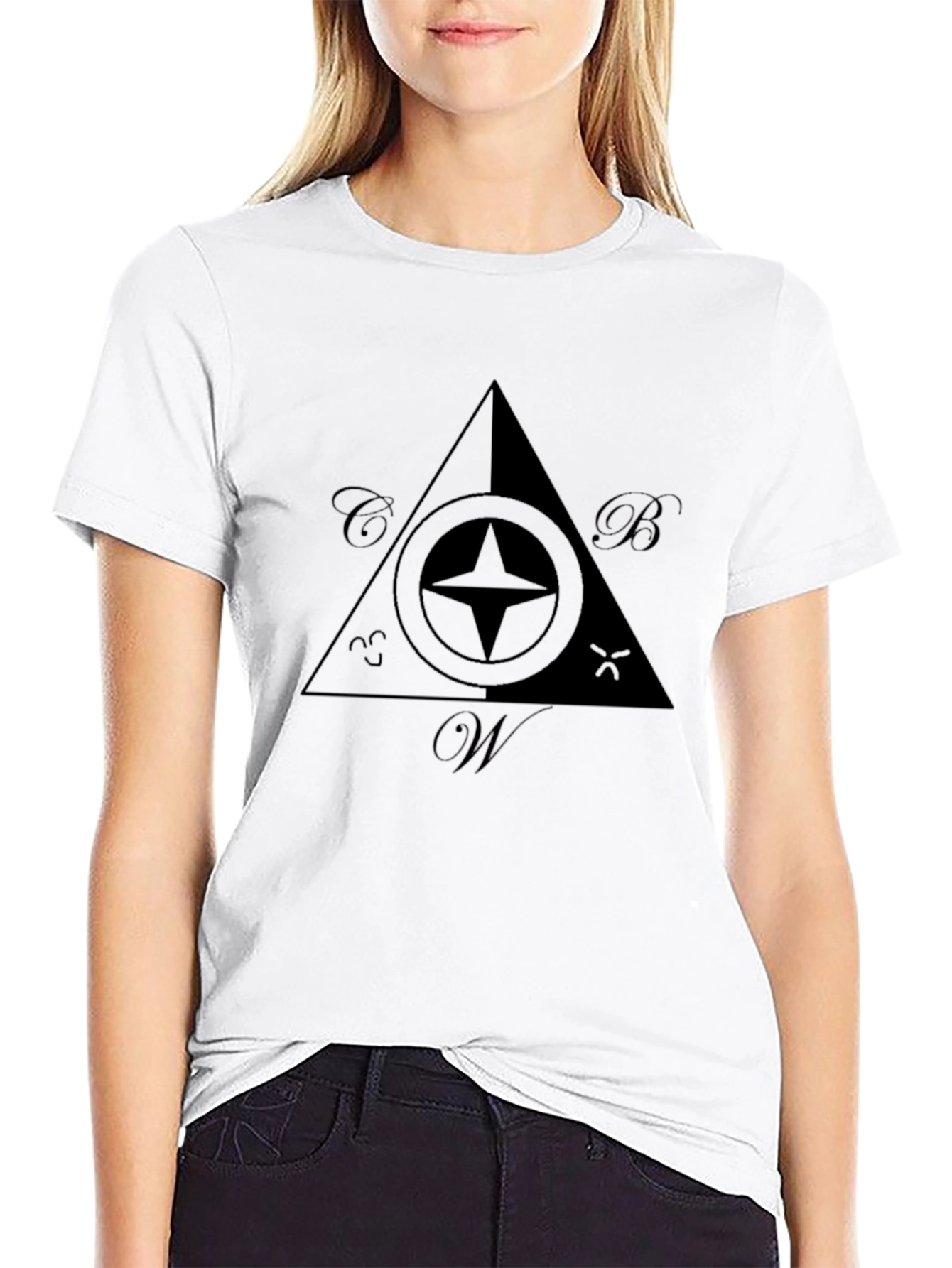 Black Black Masonic Compass T-Shirt view 9