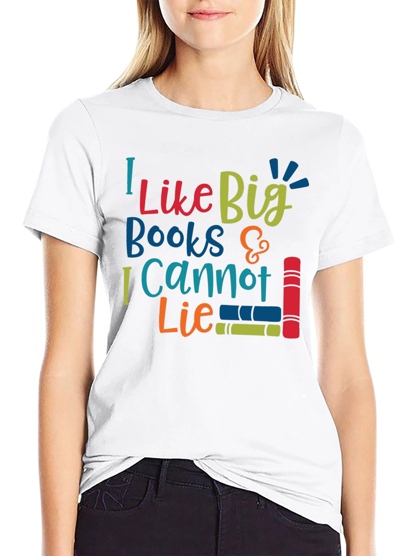 Black I Like Big Books T-Shirt view 9