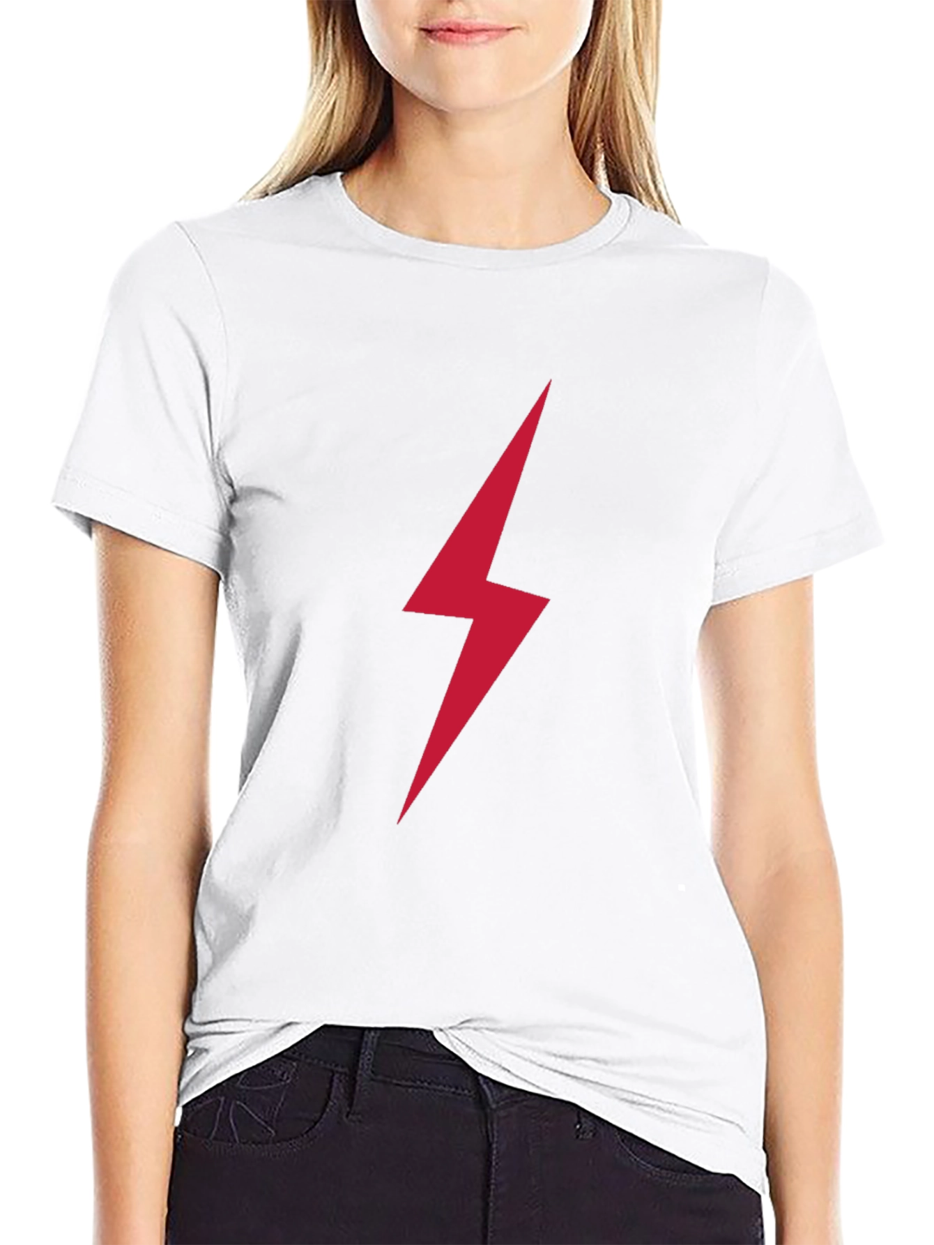 Black Red Lightning Bolt Graphic T-Shirt view 9