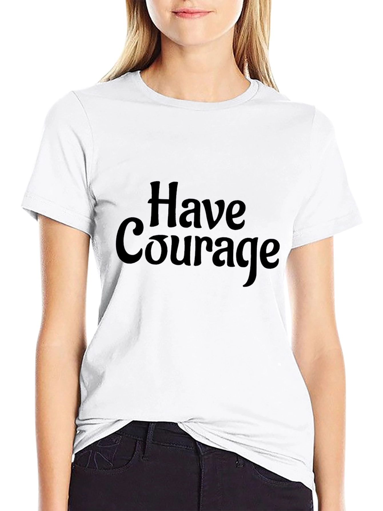 Black Have Courage Black T-Shirt view 9
