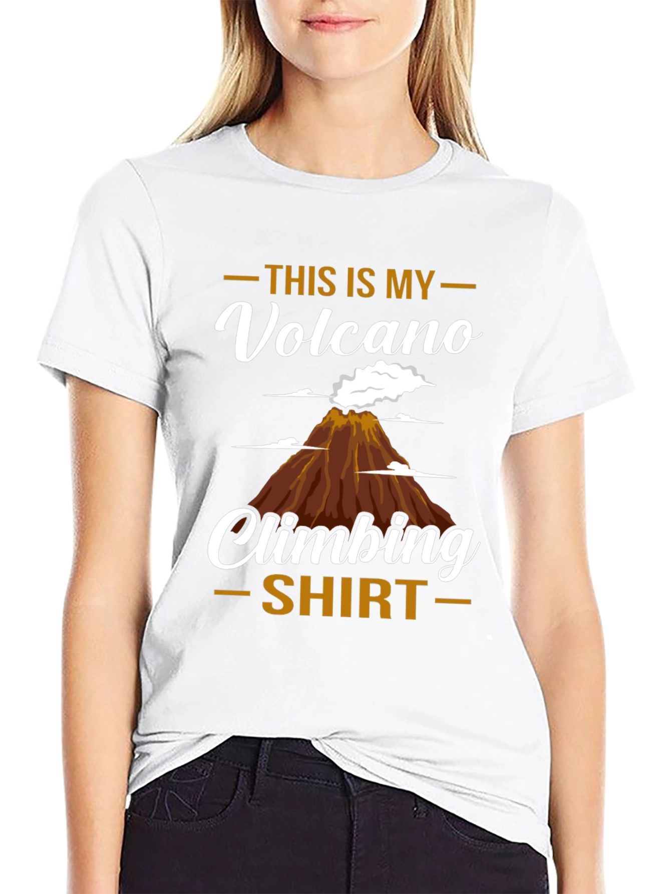 Black Volcano Climbing T-Shirt - Unique Design view 9