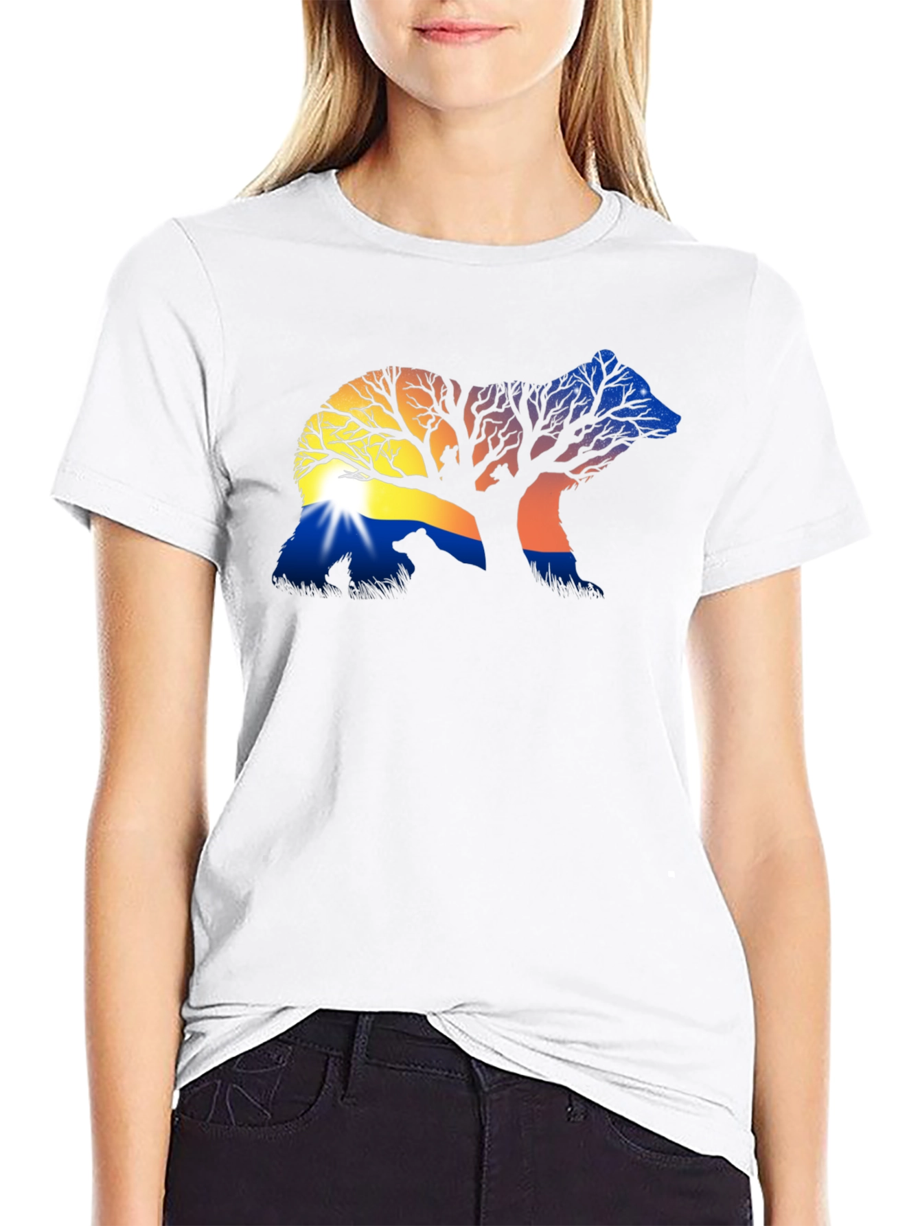 Nature Bear Silhouette Graphic Tee - 9