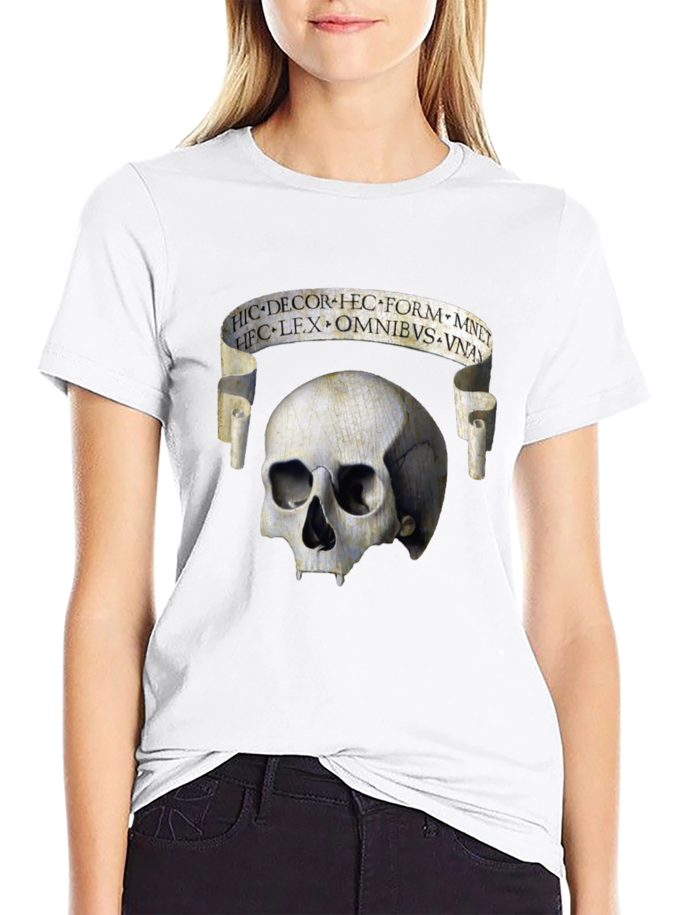 Black Skull & Scroll Graphic Tee - Memento Mori Fashion view 9