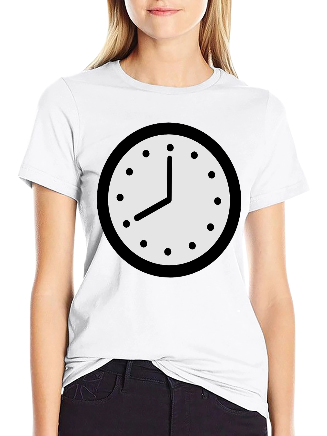 Black Clock Graphic T-Shirt - Classic Timepiece Design view 9