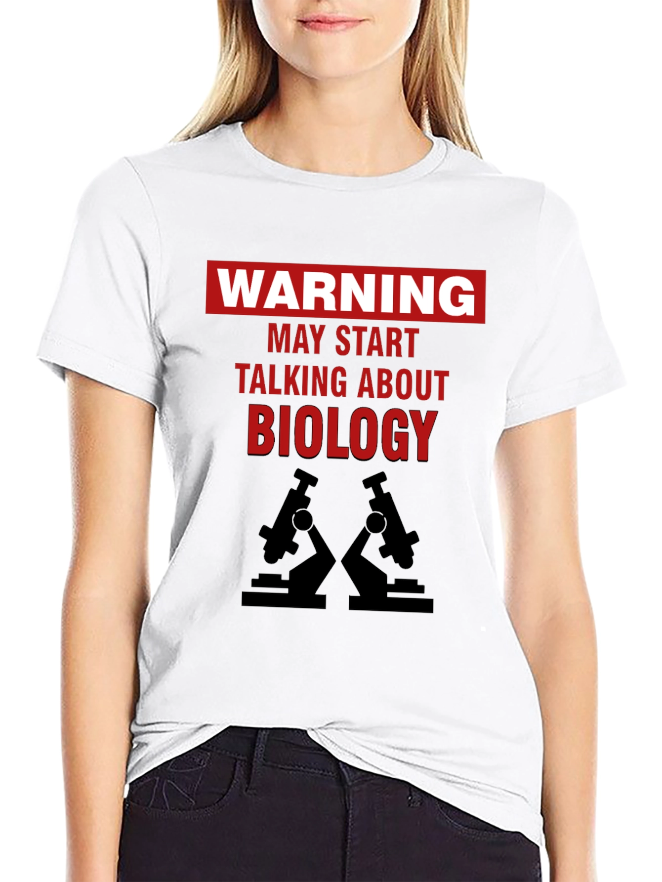 Black Warning Biology T-Shirt - Funny Science Tee view 9