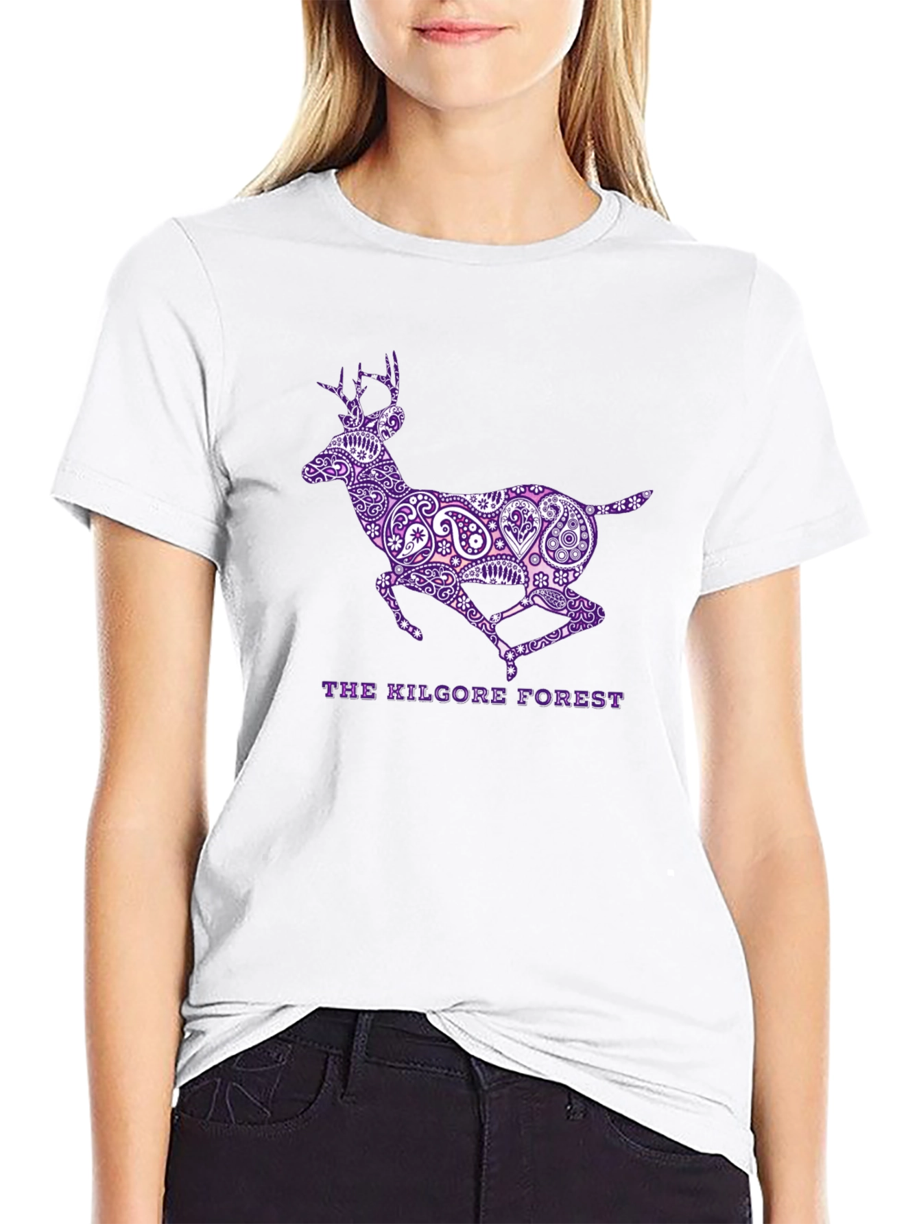 Black The Kilgore Forest Deer Graphic T-Shirt view 9