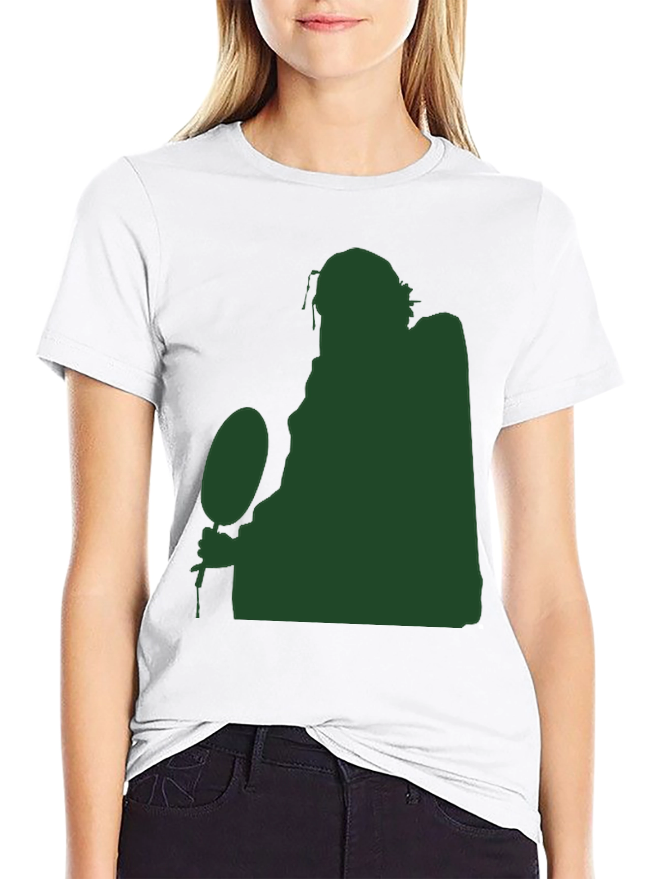 Black Silhouette Figure Holding Ball Black T-Shirt view 9