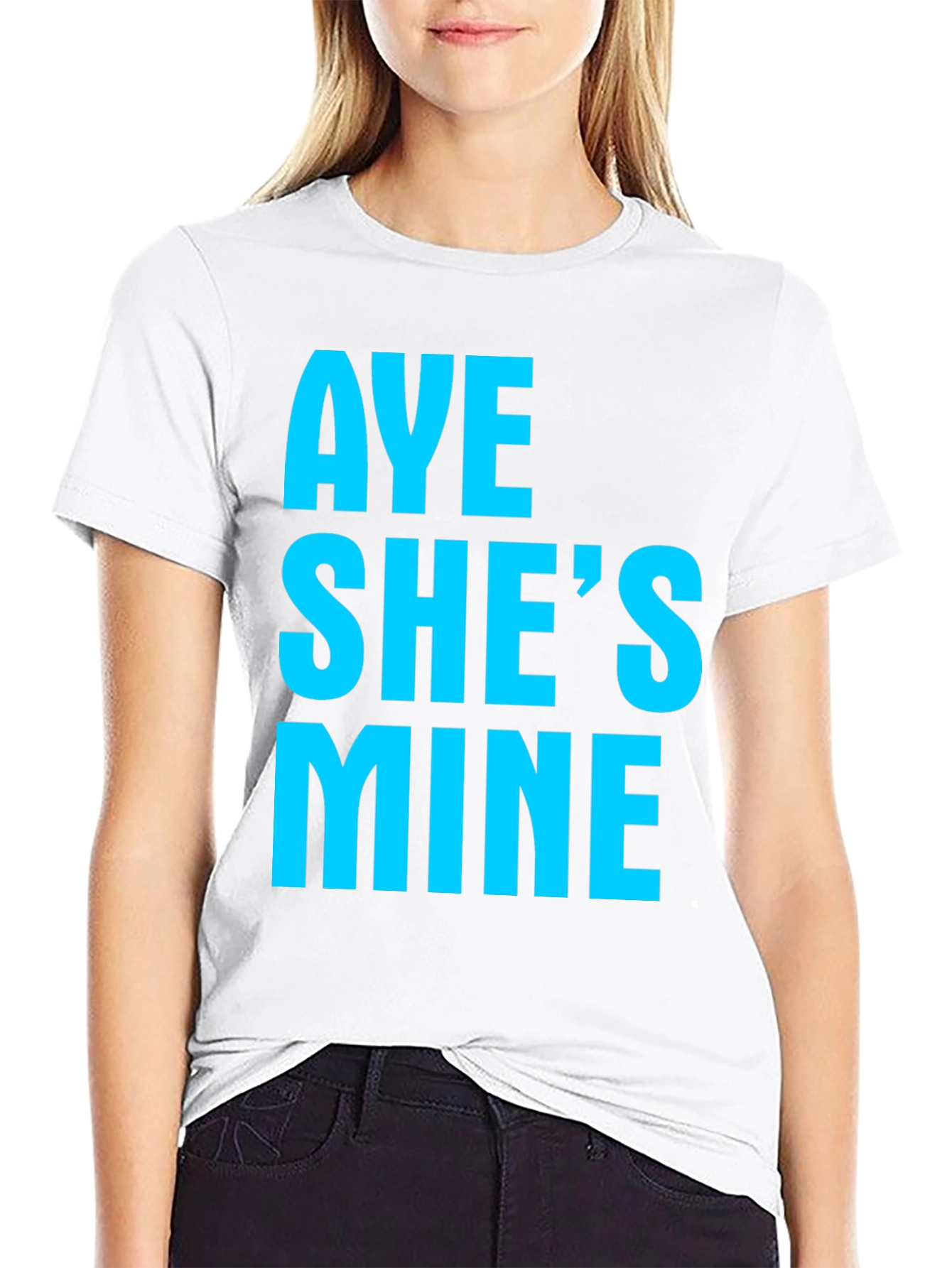 Black Aye She's Mine Graphic Tee - Black view 9