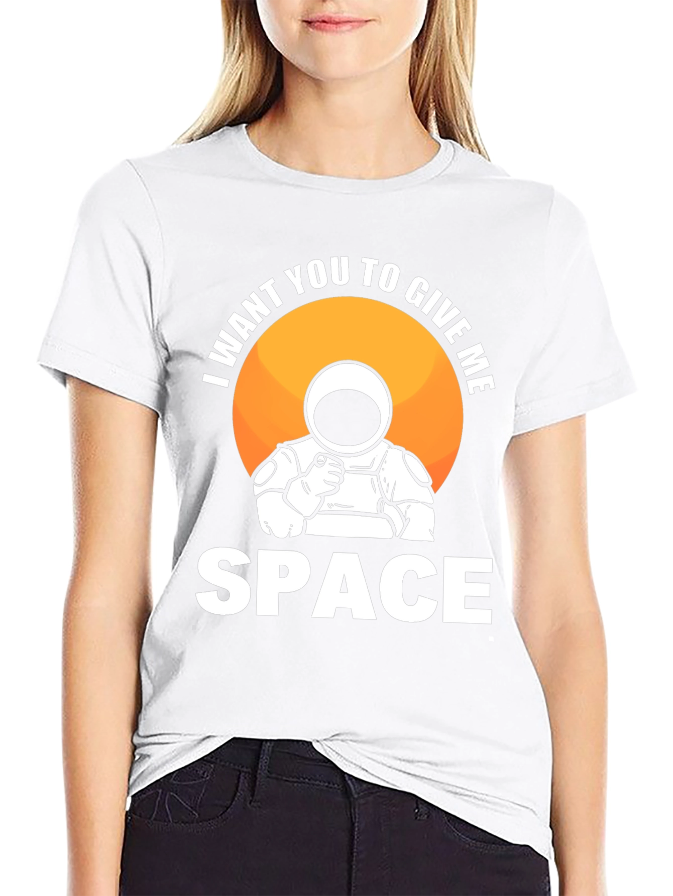 Black Give Me Space Astronaut Graphic Tee view 9