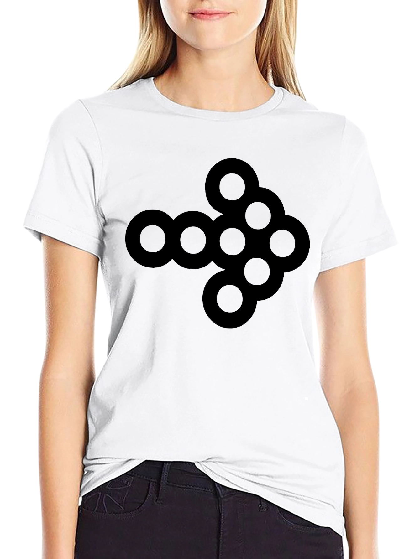 Black Abstract Arrow Graphic Tee - Black Cotton view 9