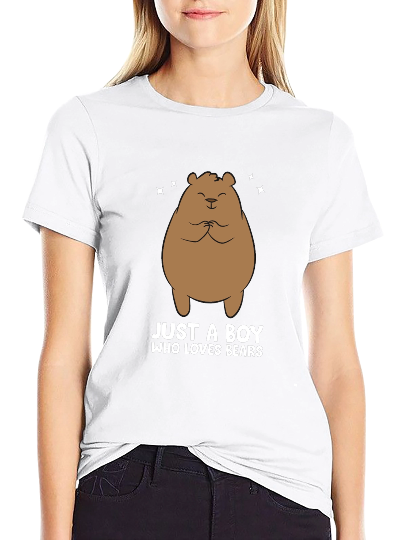 Black Just A Boy Who Loves Bears T-Shirt view 9