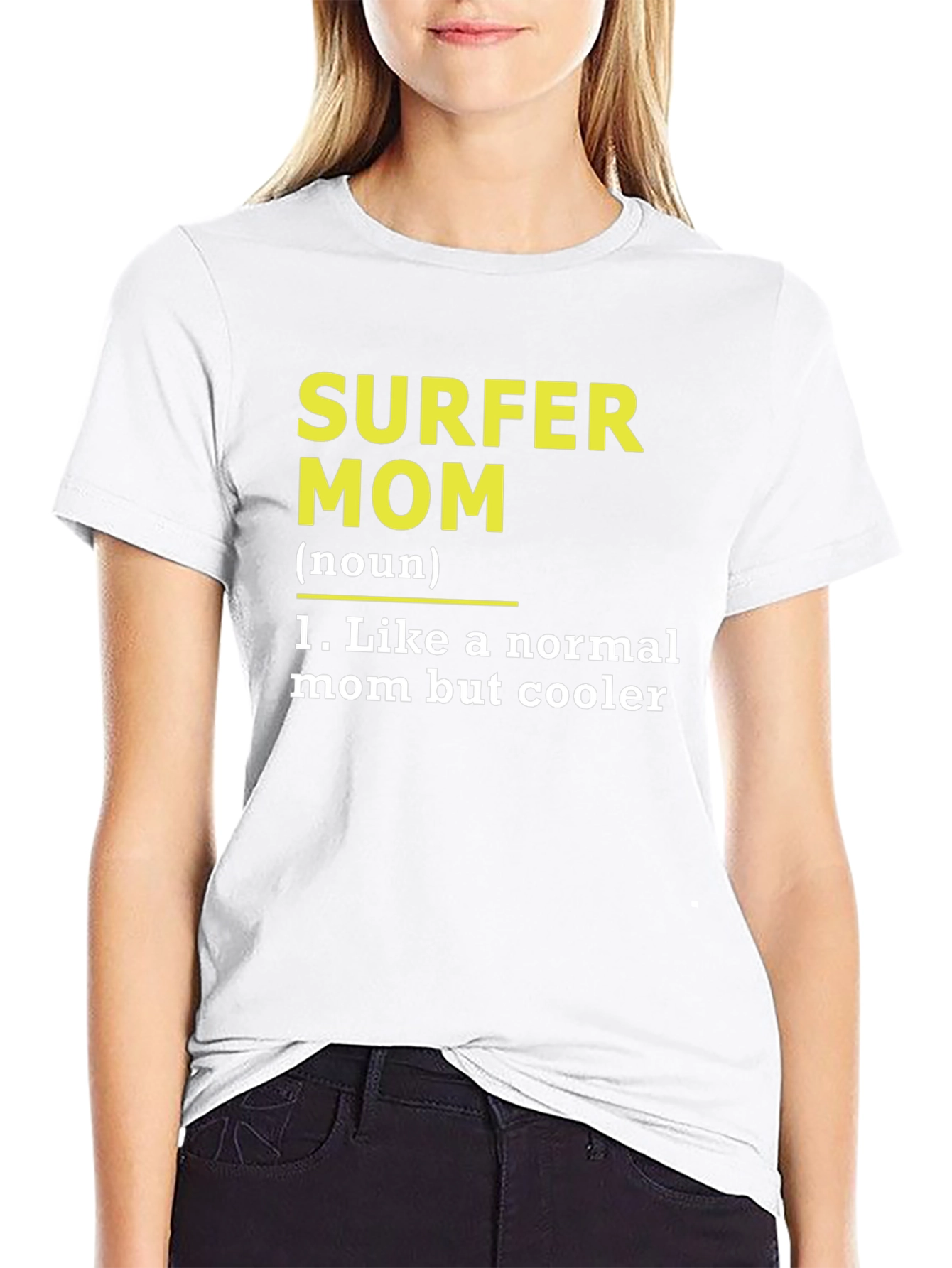 Black Surfer Mom Definition Black T-Shirt view 9