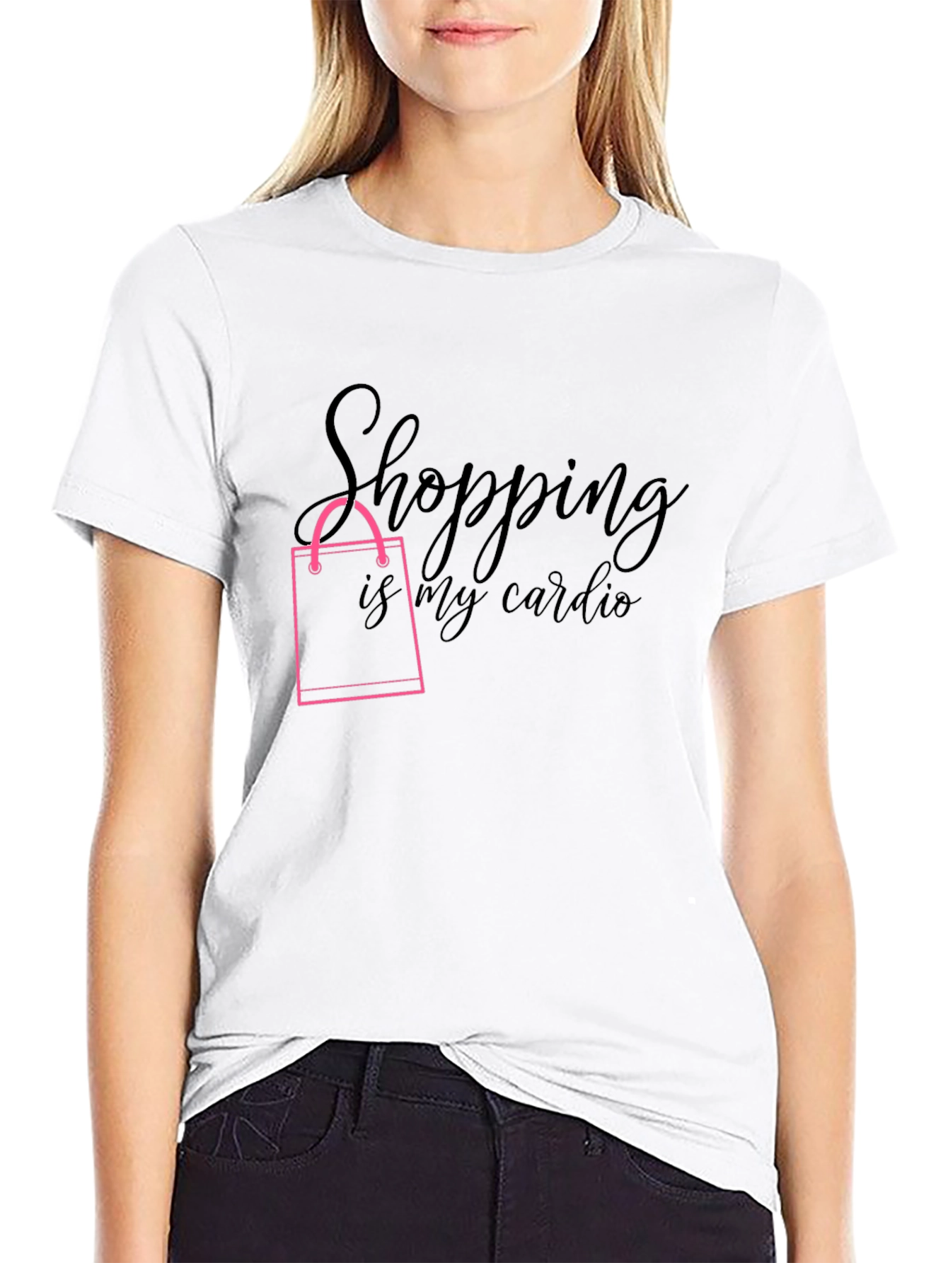 Black Shopping Is My Cardio Graphic Tee view 9