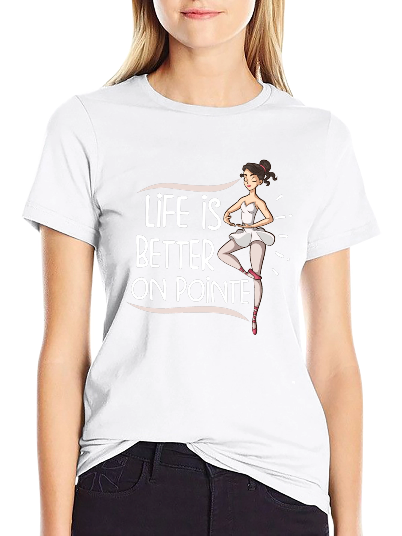 Black Life Is Better On Pointe Black T-Shirt view 9