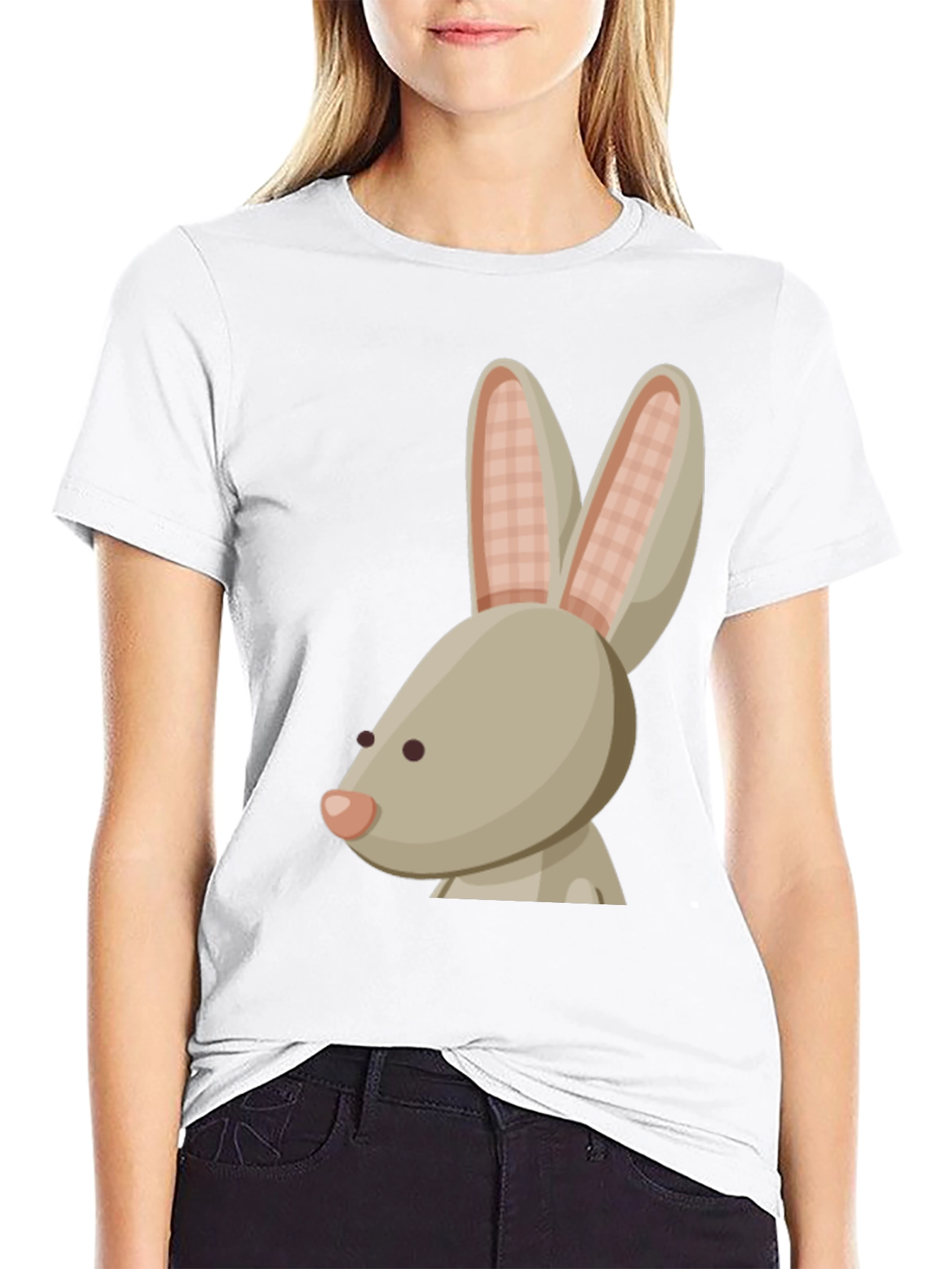 Black Bunny Graphic Tee - Soft Cotton, Casual Style view 9