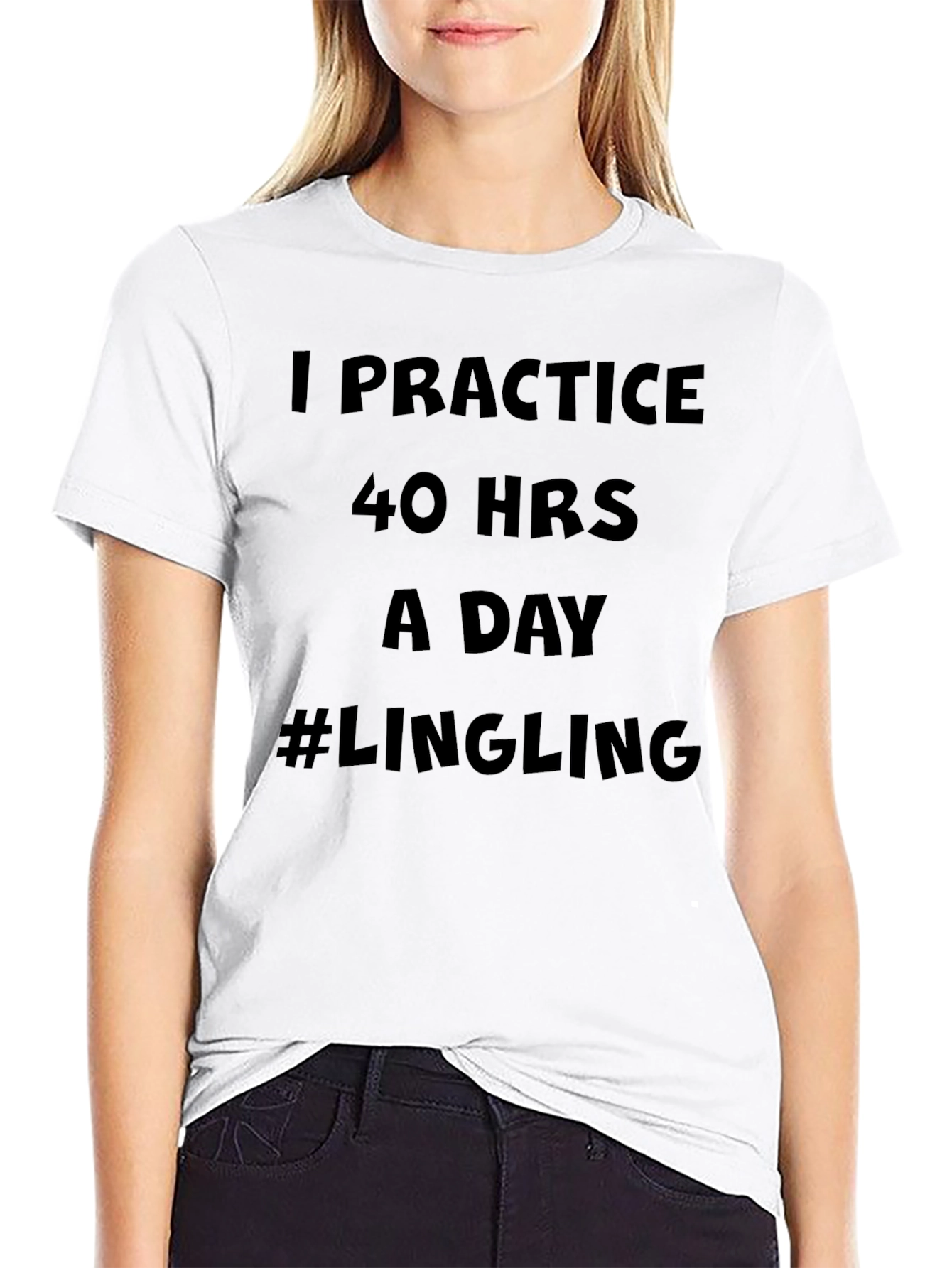 Black I Practice 40 Hours a Day T-Shirt view 9