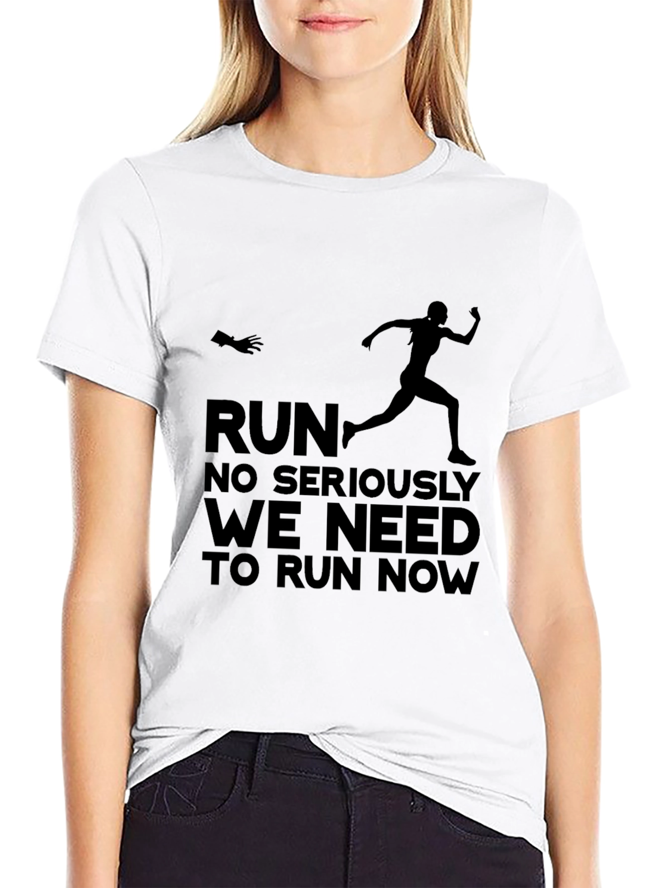 Black Run Now Graphic Tee - Funny Activewear view 9