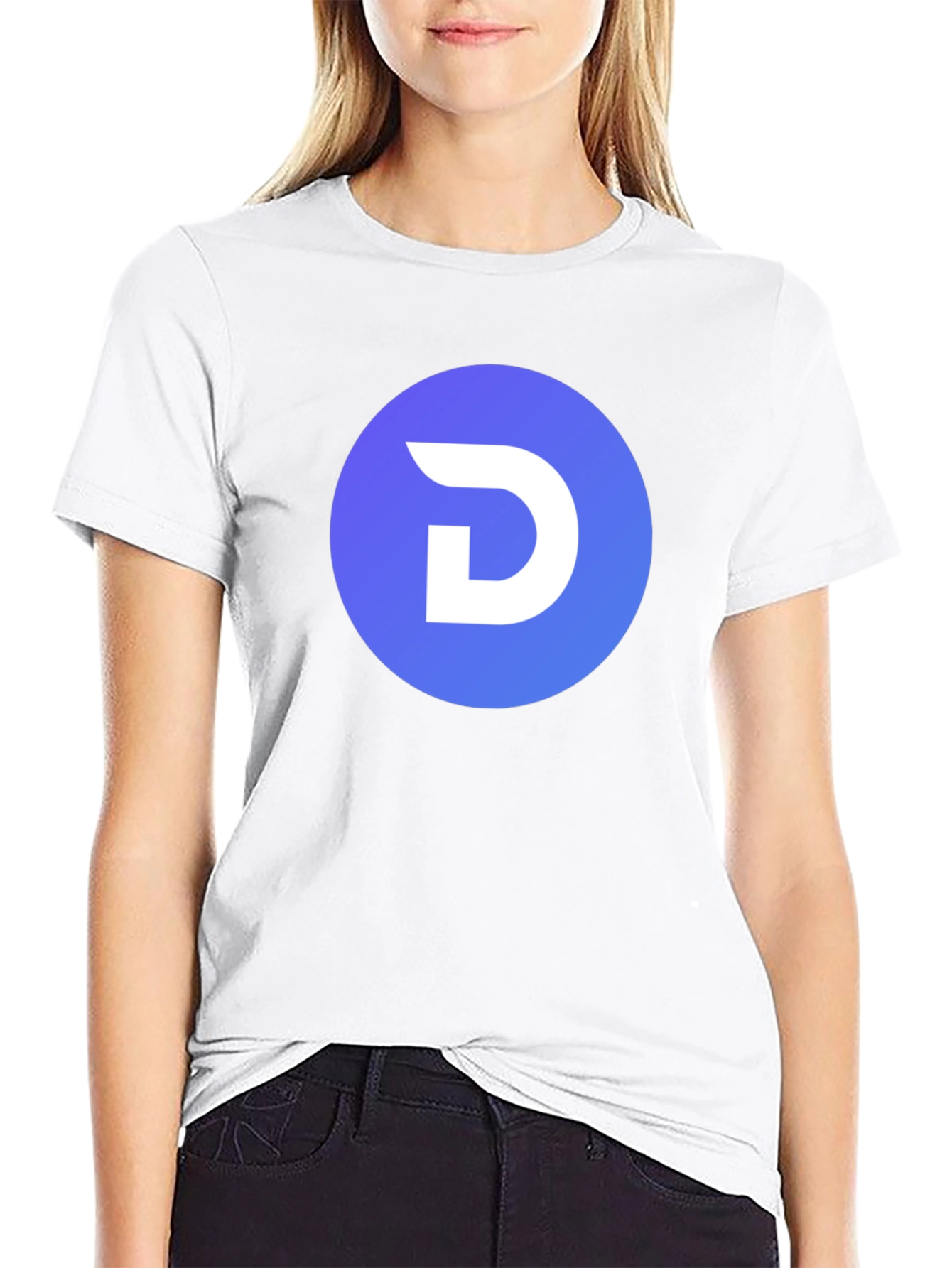 Modern Black T-Shirt with Blue Circle D Logo - 9