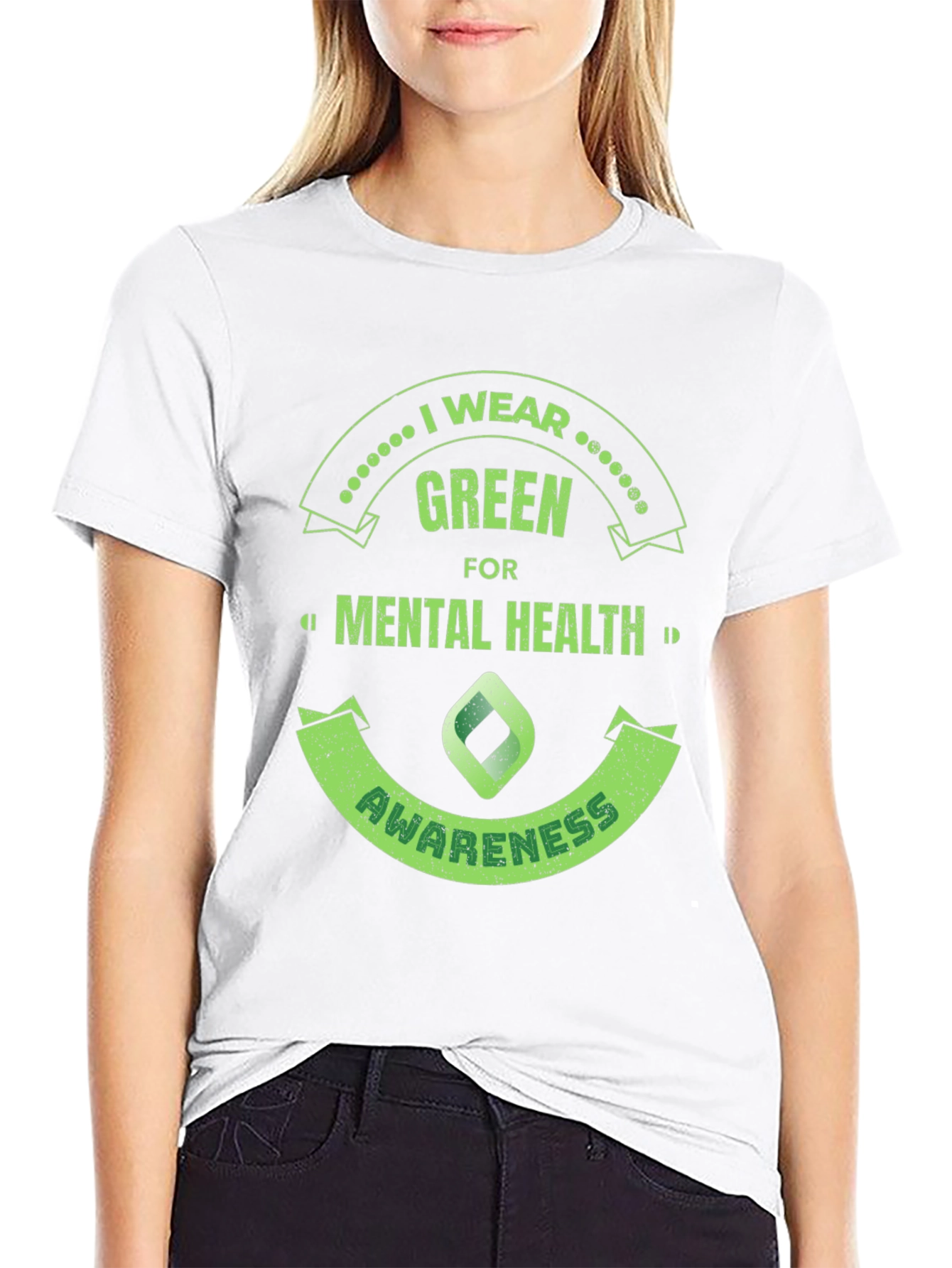 Black Green Mental Health Awareness T-Shirt view 9