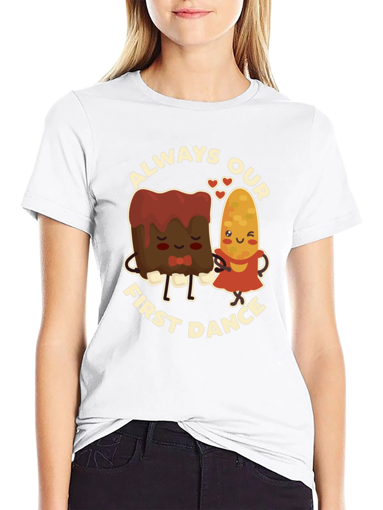 Black Always Our First Dance T-Shirt - Cute Foodie Couple Tee view 9