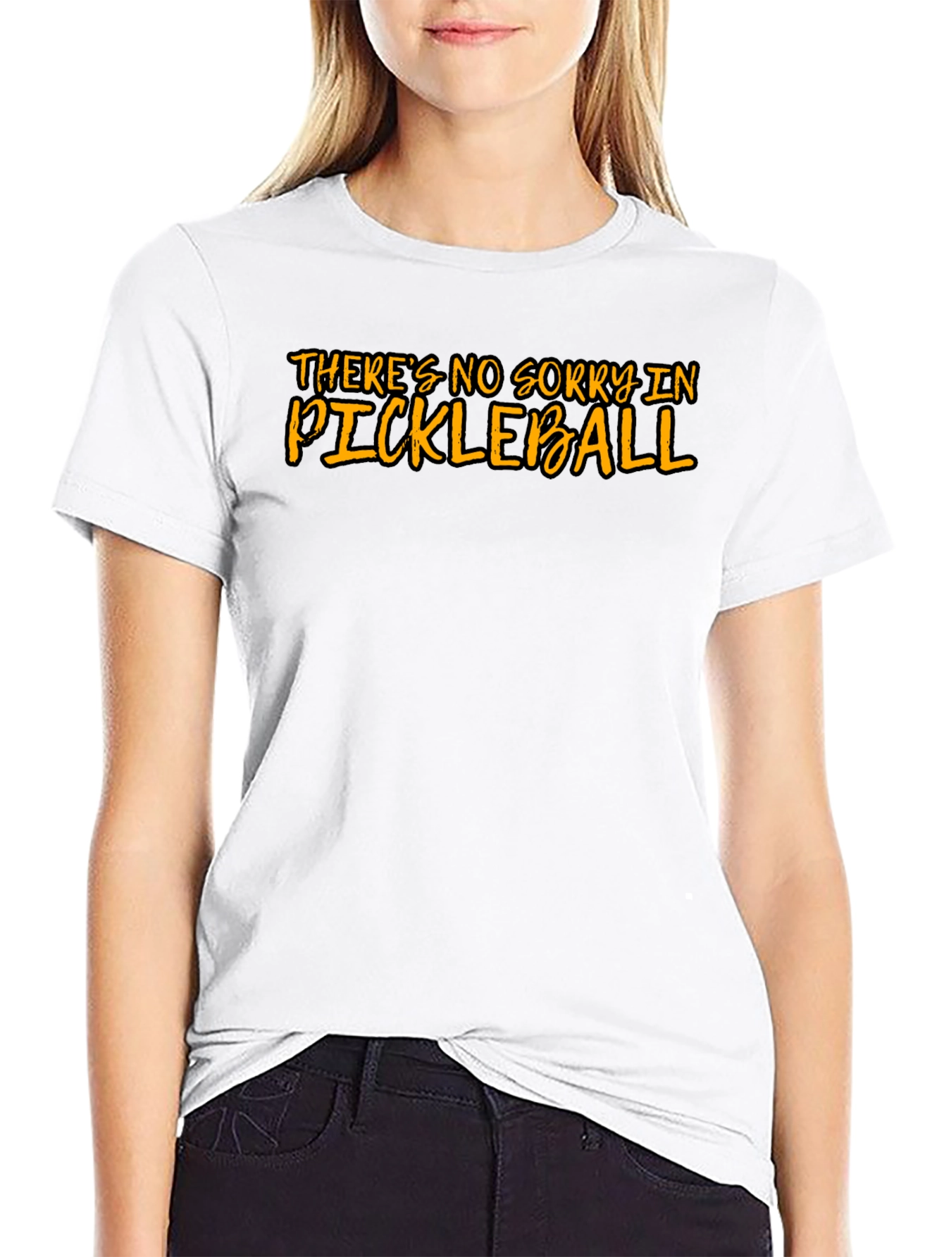 Black Funny Pickleball T-Shirt - There's No Sorry view 9