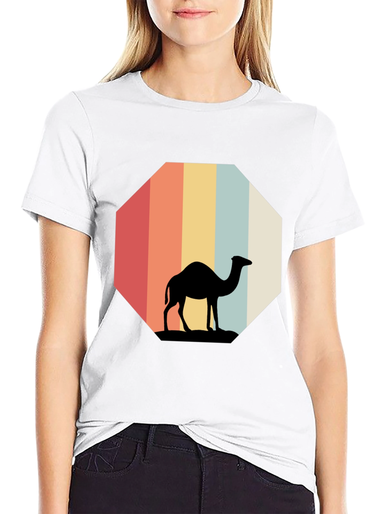 Black Retro Camel Silhouette Tee view 9
