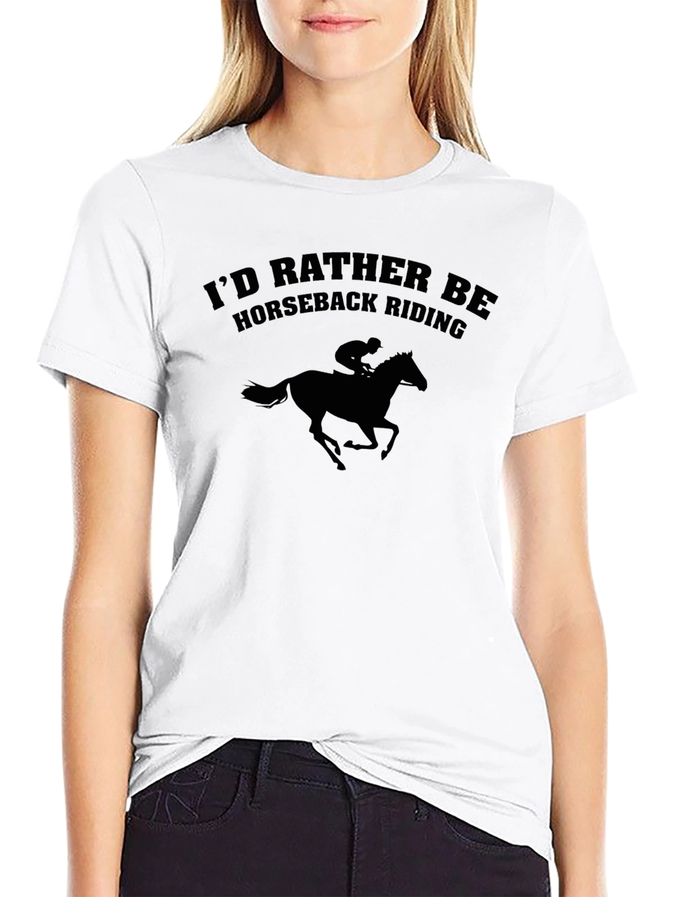 Black Horseback Riding T-Shirt - Unisex Black Tee view 9