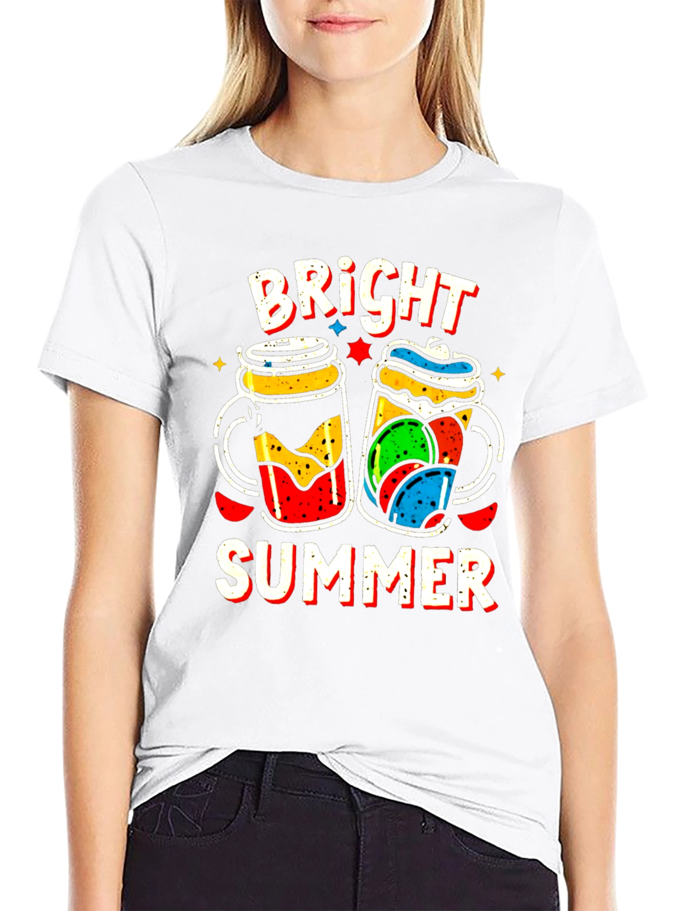 Black Bright Summer Graphic T-Shirt view 9