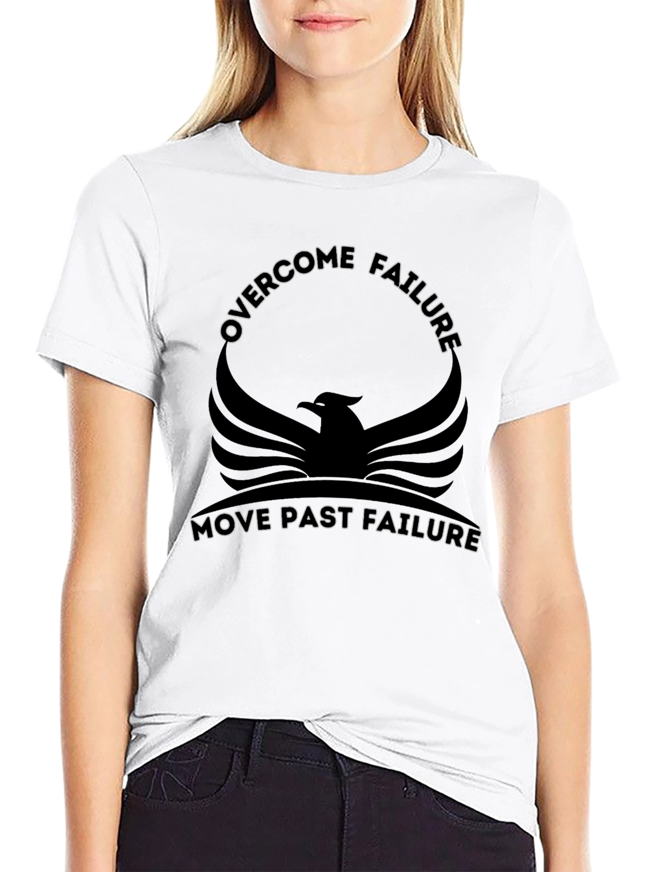 Black Motivational Phoenix Graphic Black T-Shirt view 9