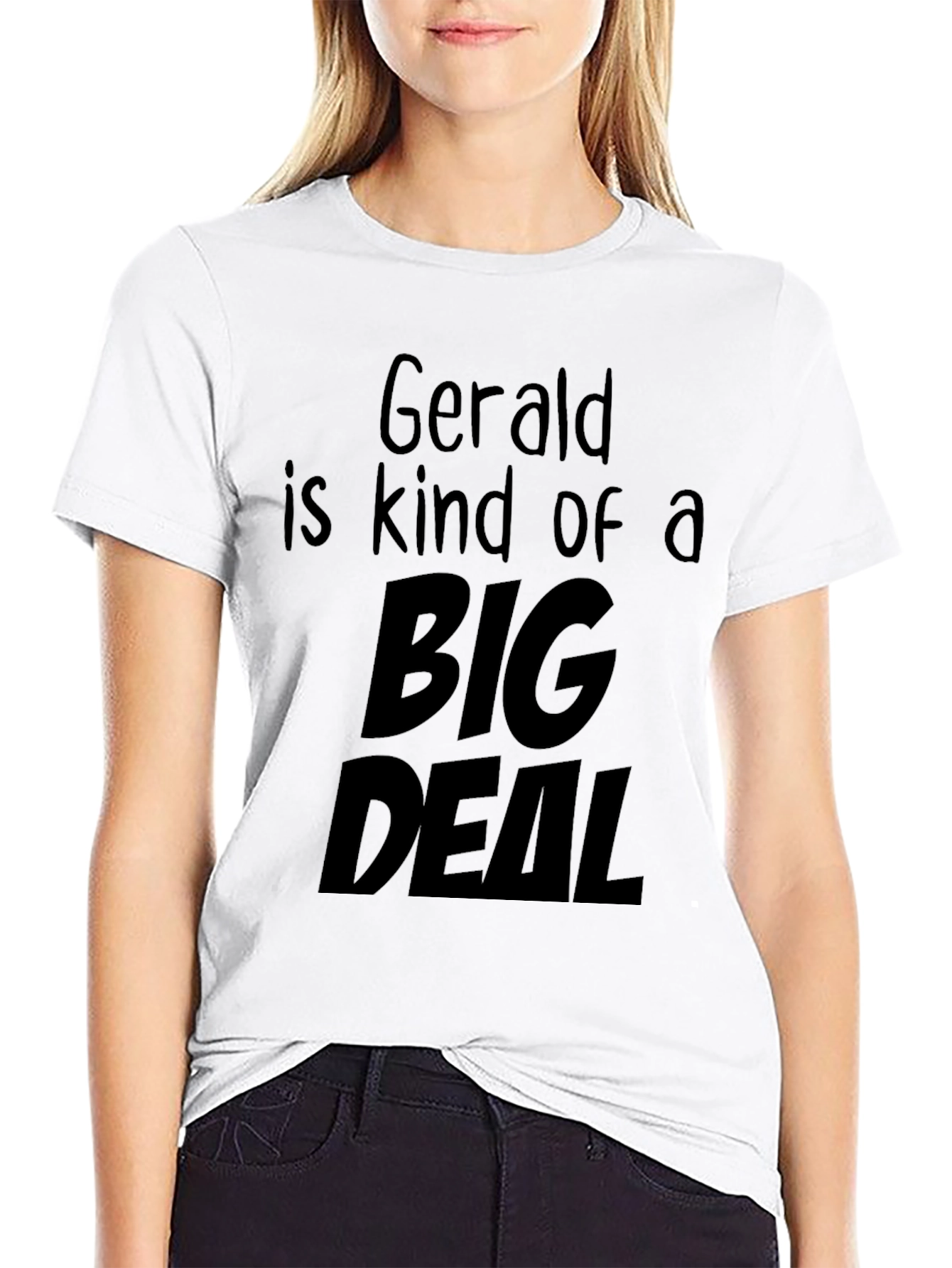 Black Gerald Big Deal Black Cotton T-Shirt view 9