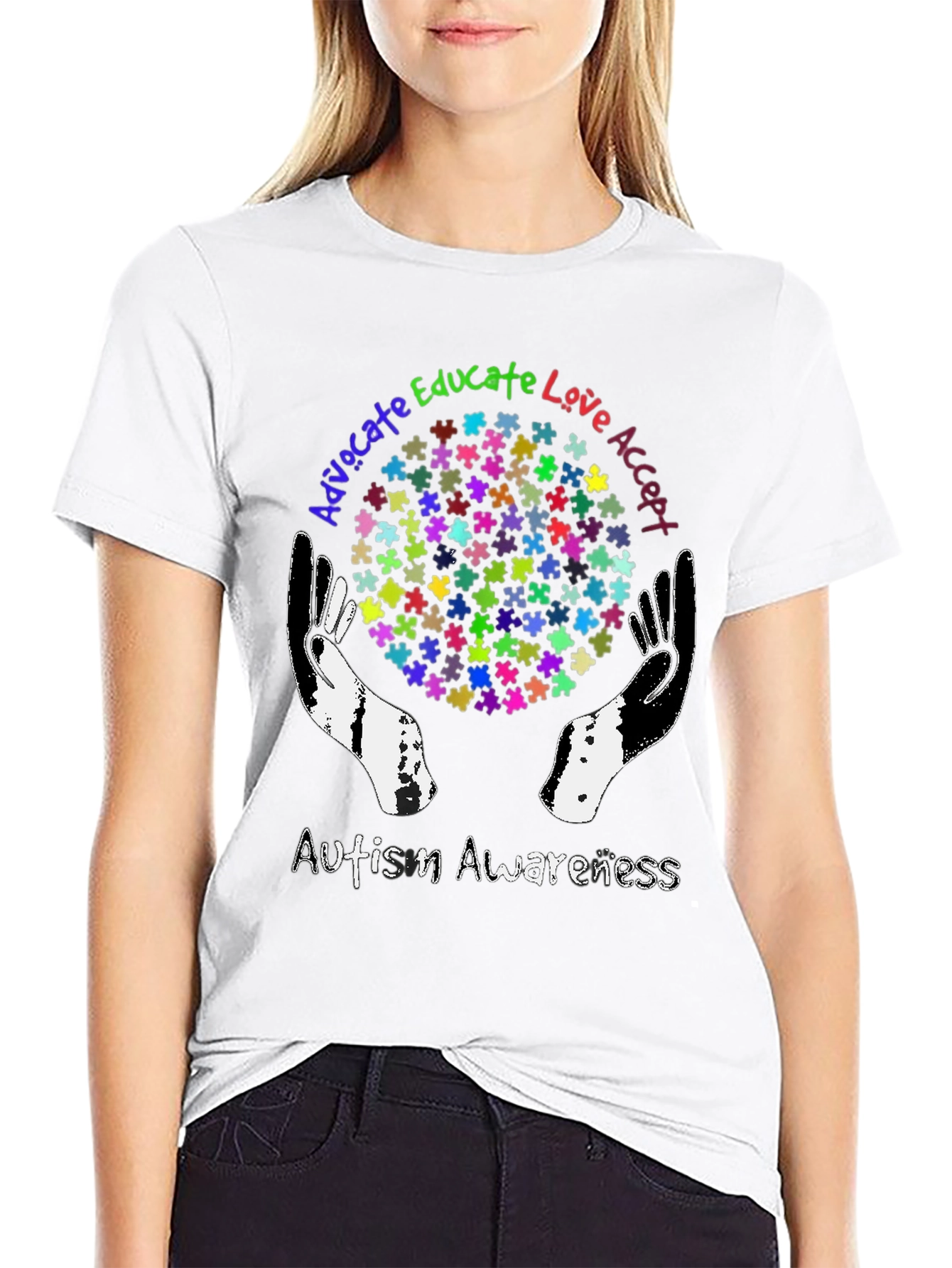 Black Autism Awareness T-Shirt Advocate Educate Love view 9