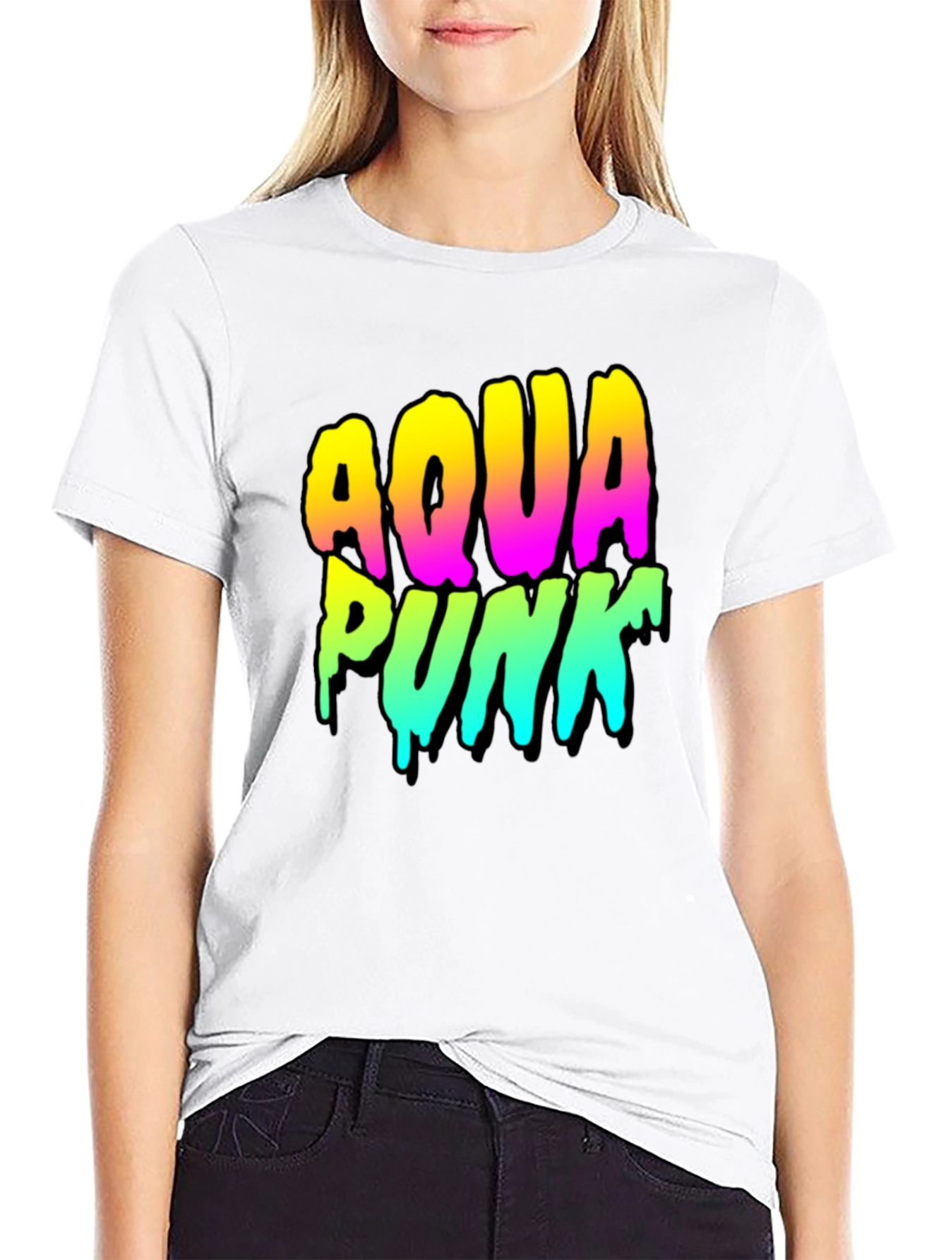 Black Aqua Punk Graphic Tee - Black view 9