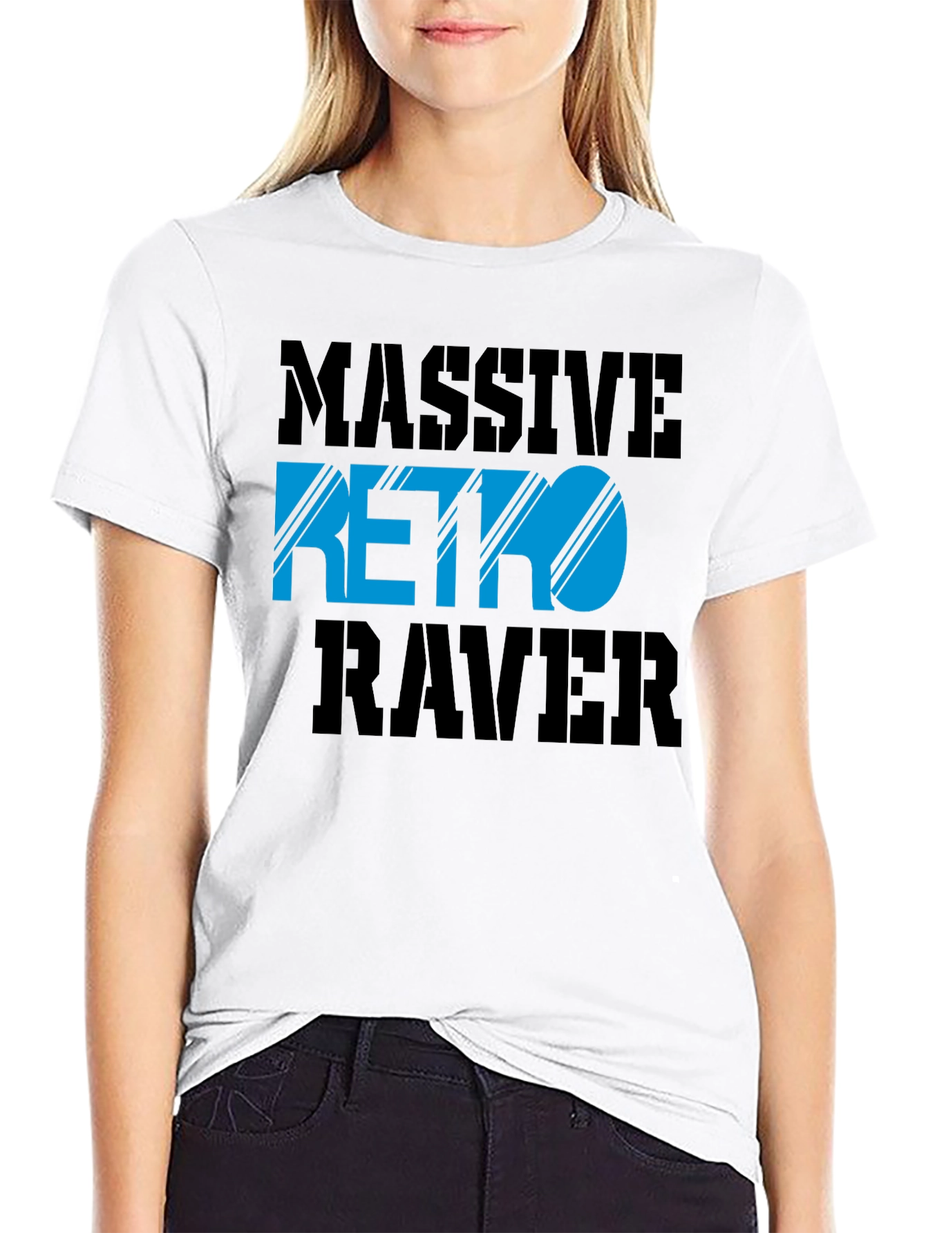 Black Massive Retro Raver Graphic Tee view 9