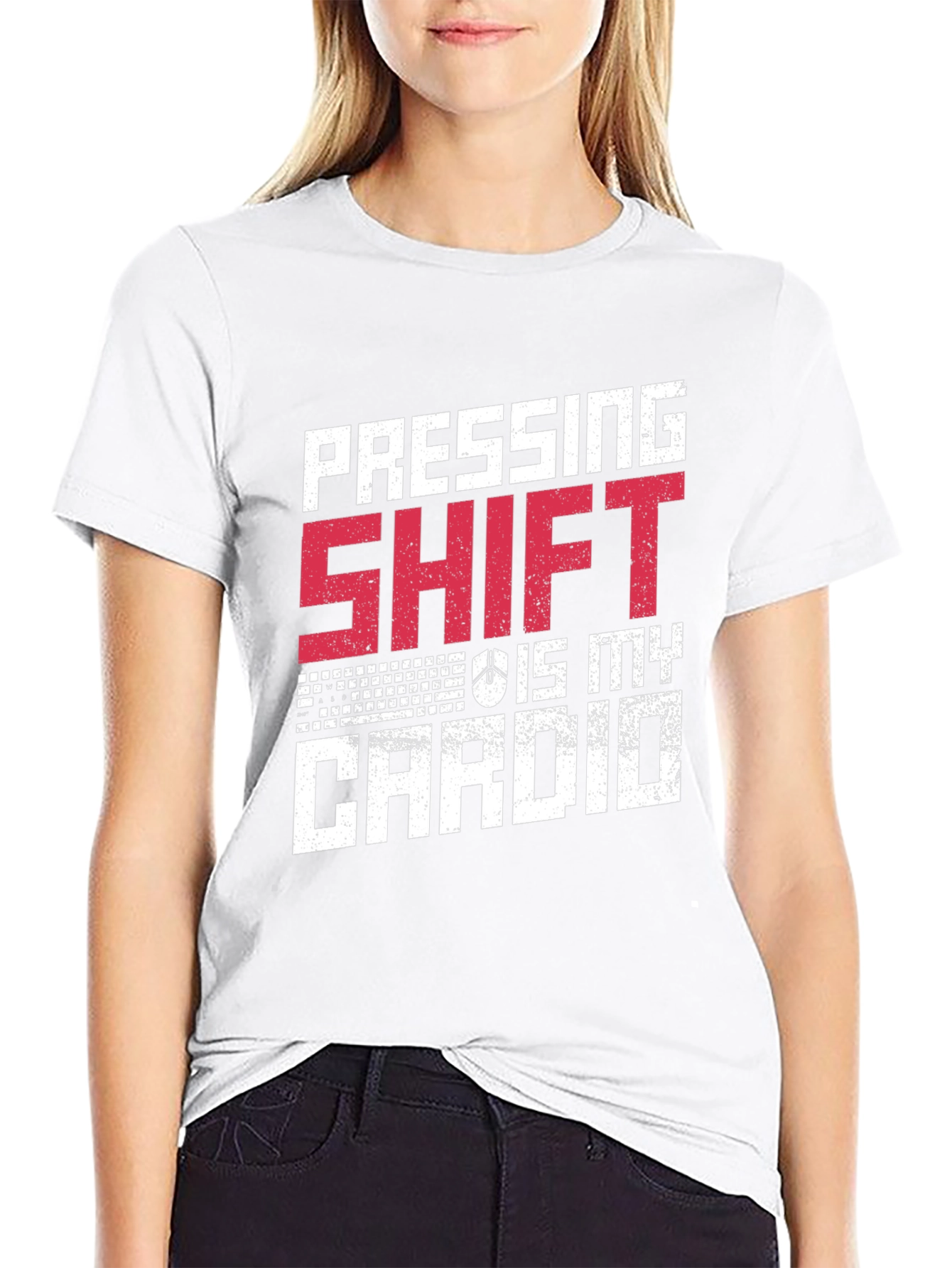 Black Pressing Shift is My Cardio Black T-Shirt view 9